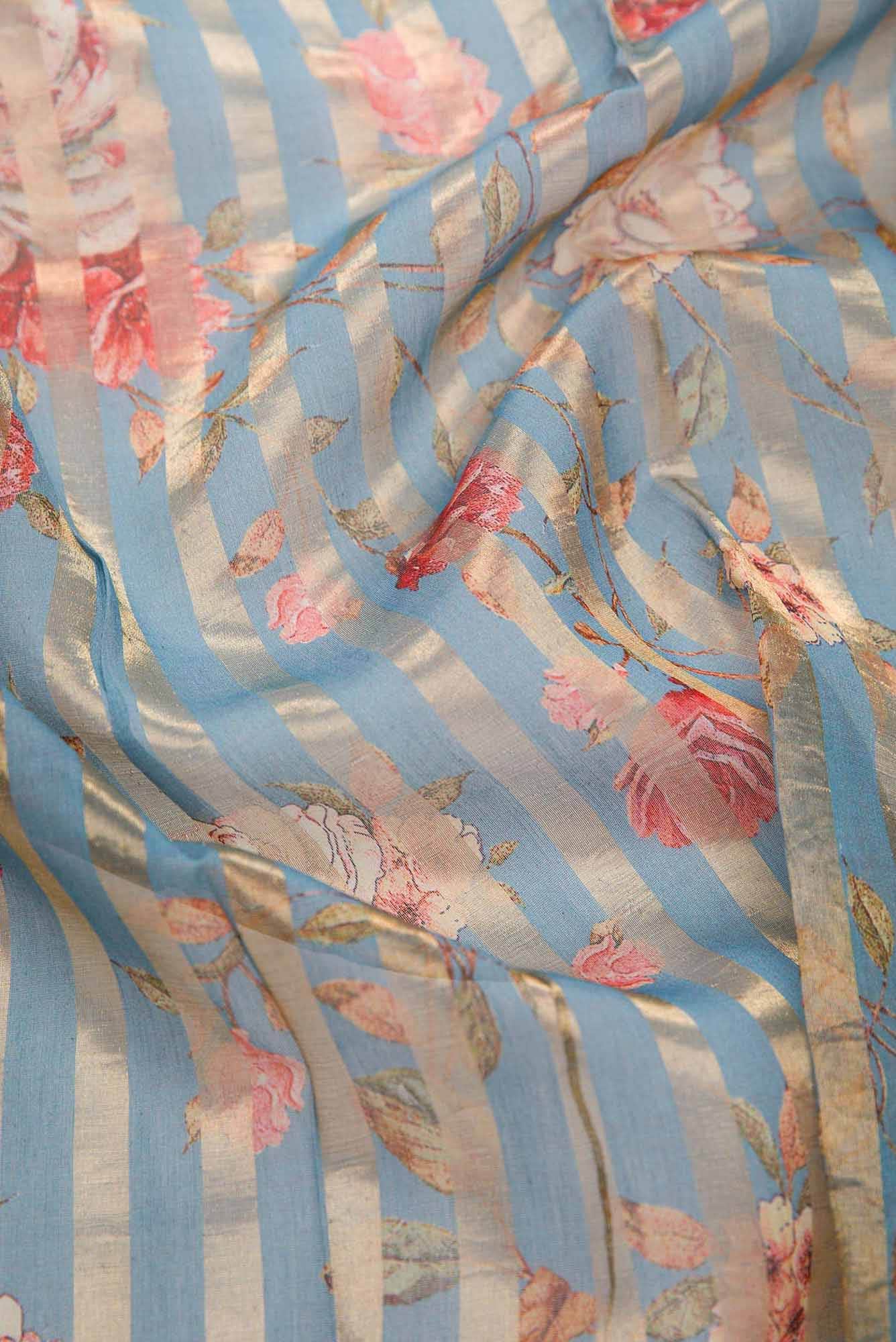 Grey Organza Silk Dress Material