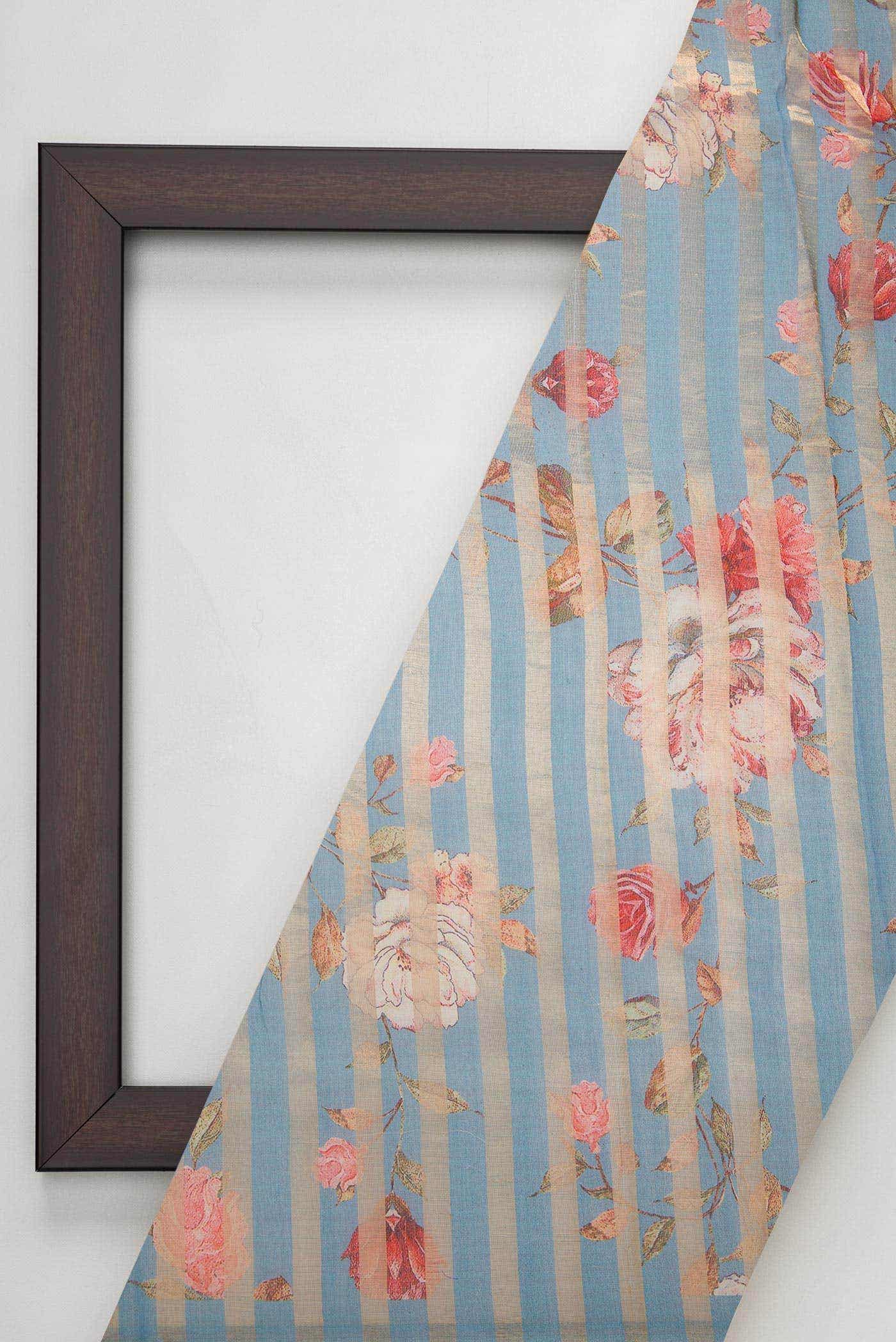 Grey Organza Silk Dress Material