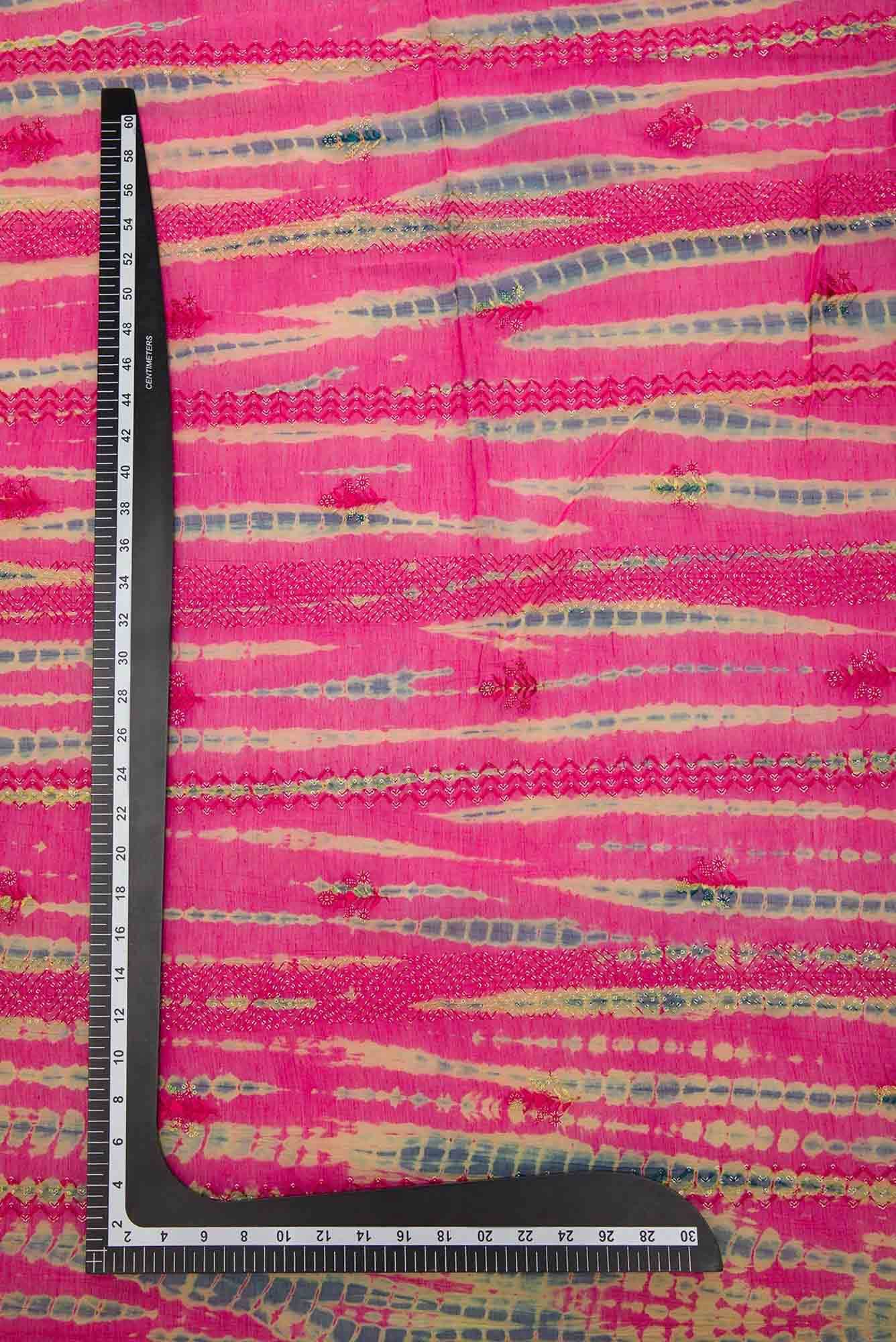 Pink Chanderi Silk Dress Material