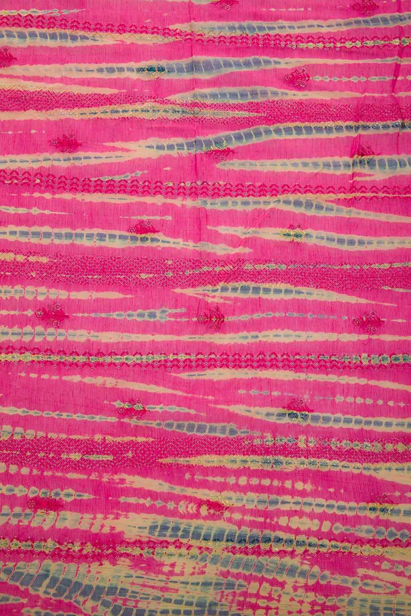 Pink Chanderi Silk Dress Material