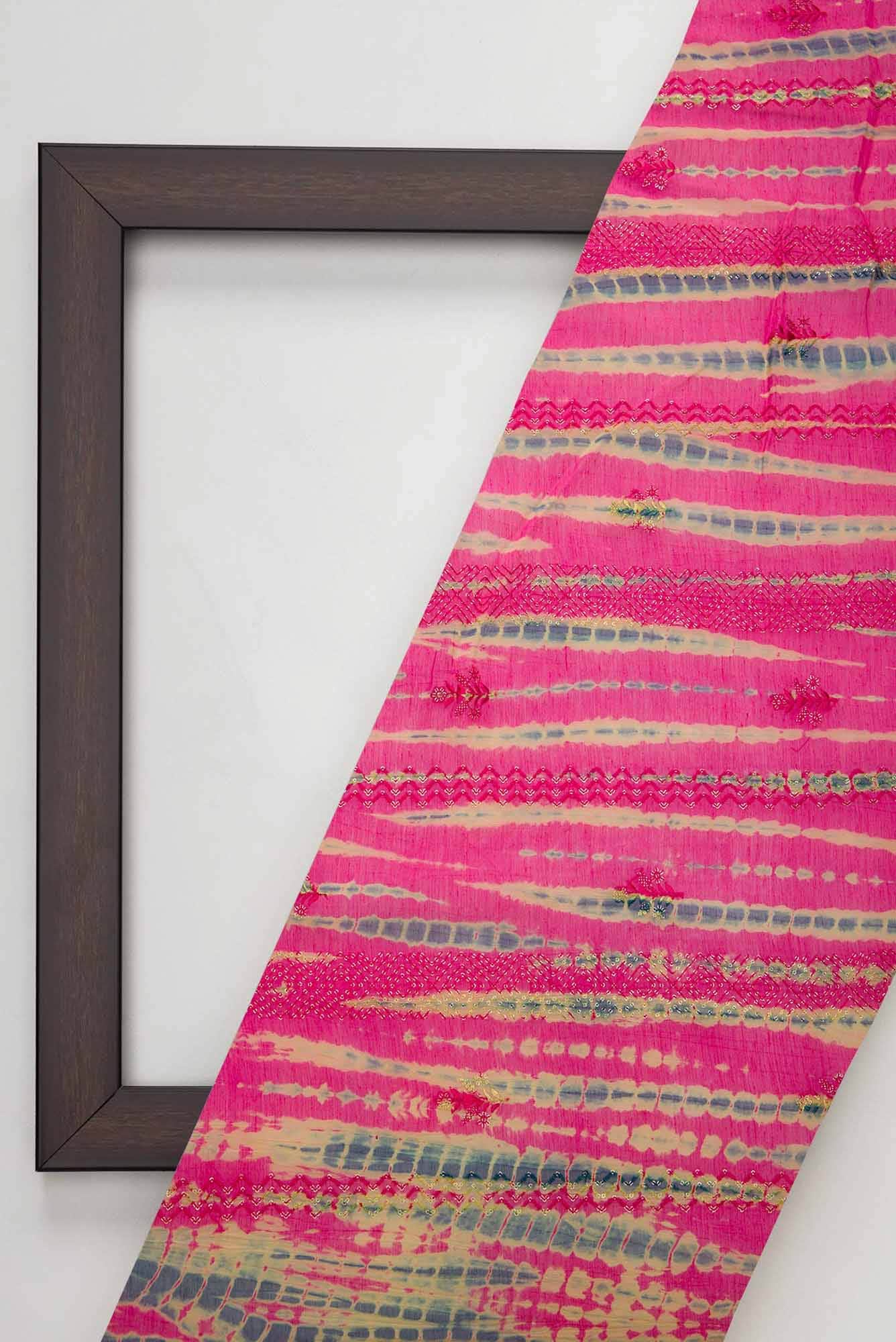 Pink Chanderi Silk Dress Material