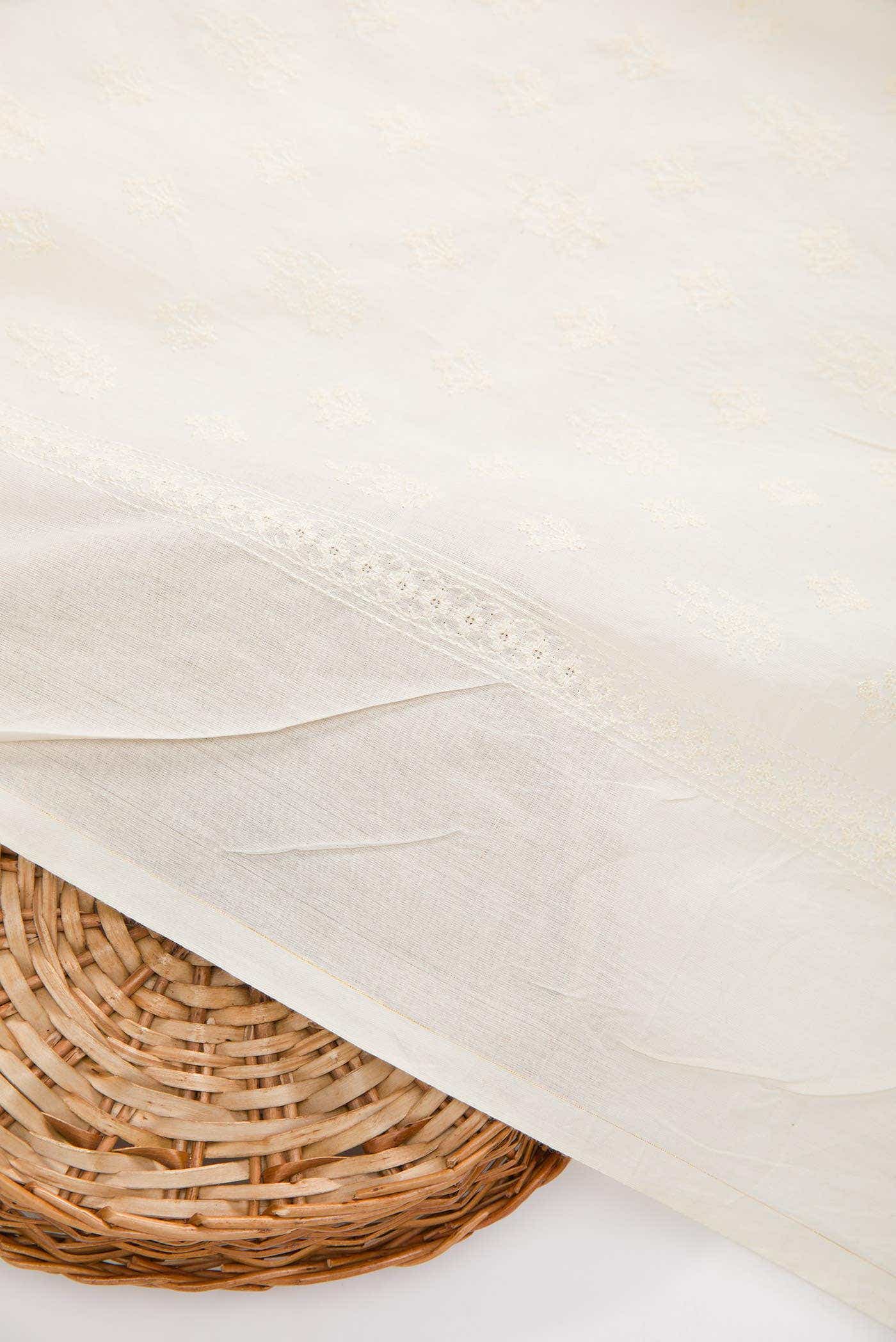 Off White Cotton Dress Material