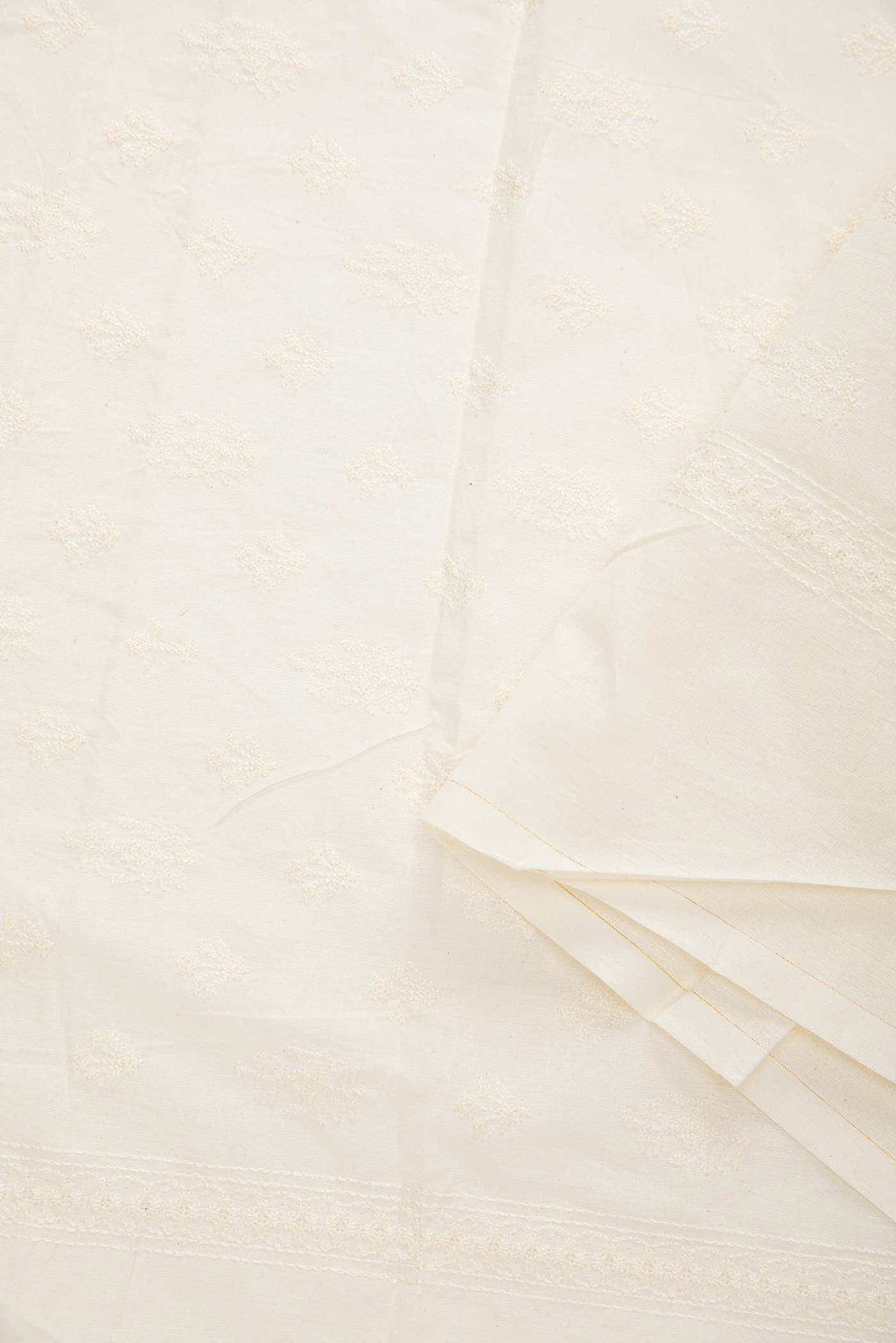 Off White Cotton Dress Material