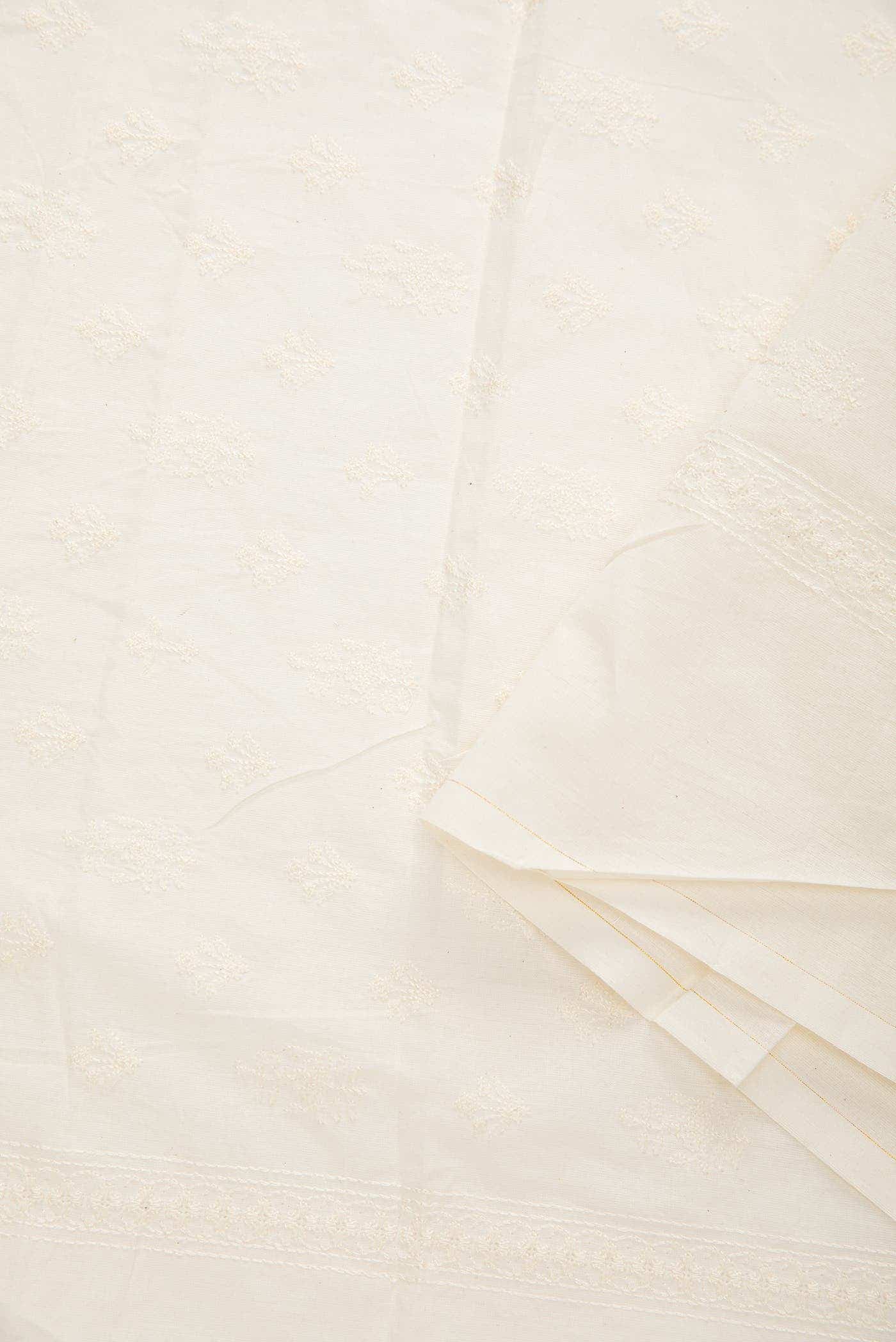 Off White Cotton Dress Material
