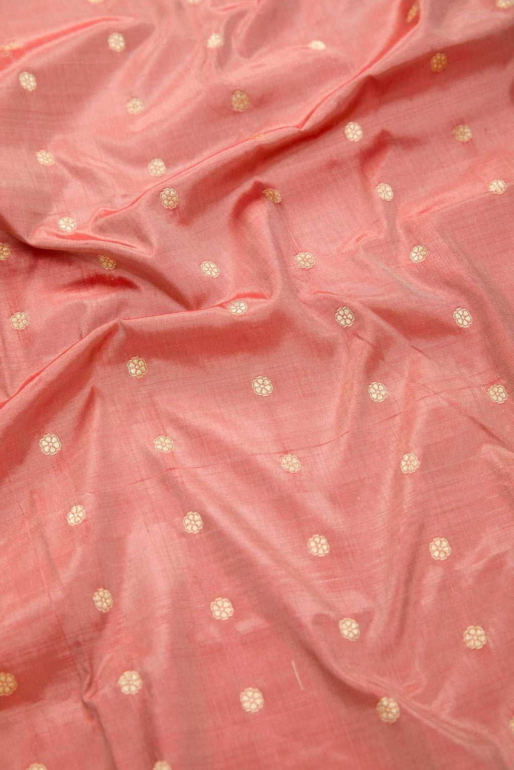 Golden Peach Kanchipuram Silk Dress Material