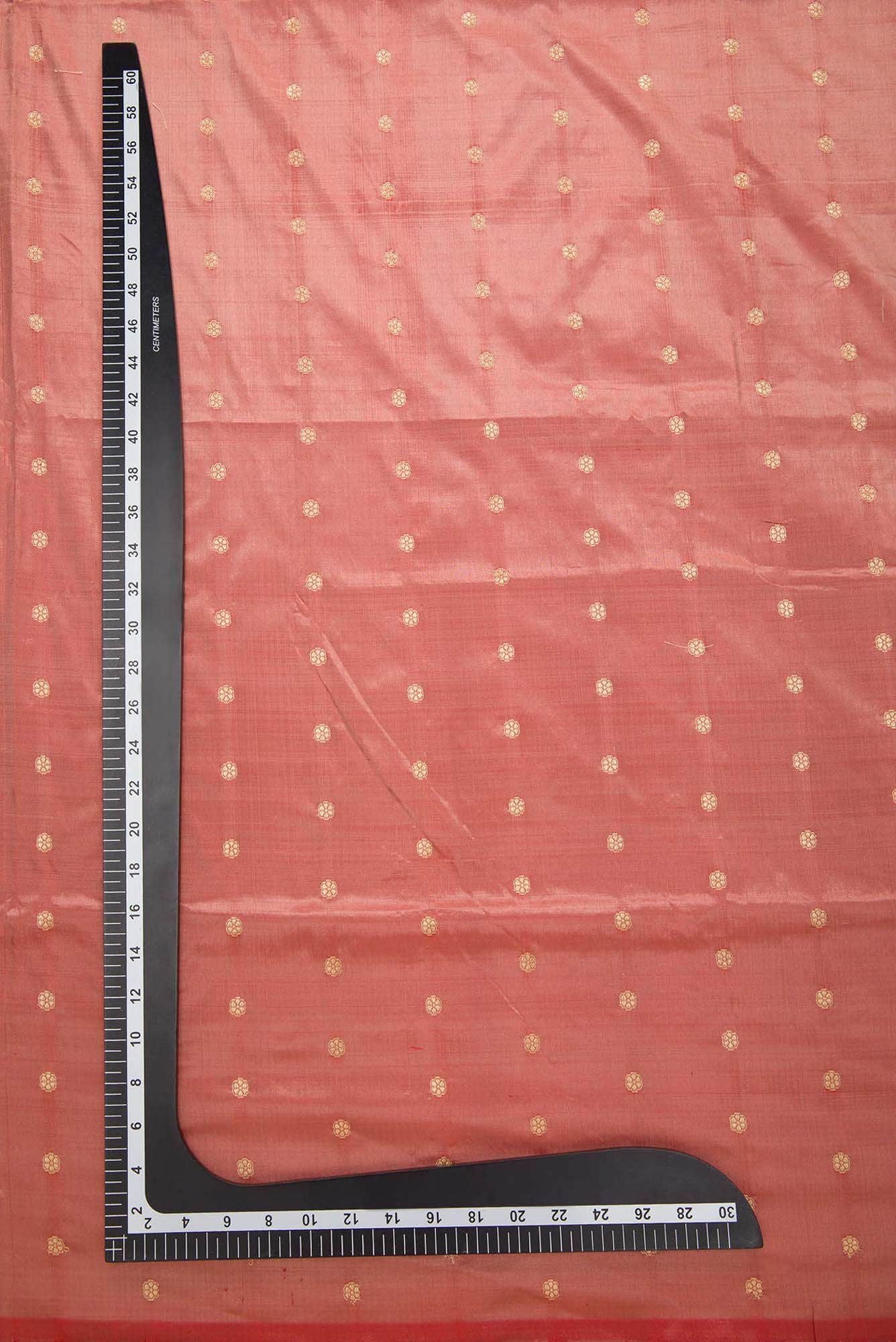 Golden Peach Kanchipuram Silk Dress Material