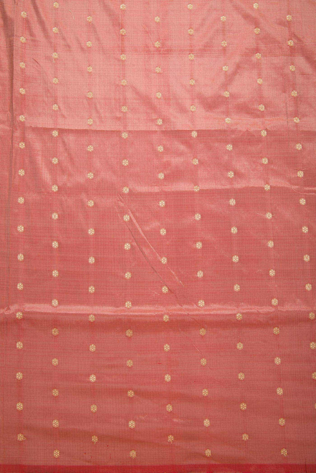 Golden Peach Kanchipuram Silk Dress Material