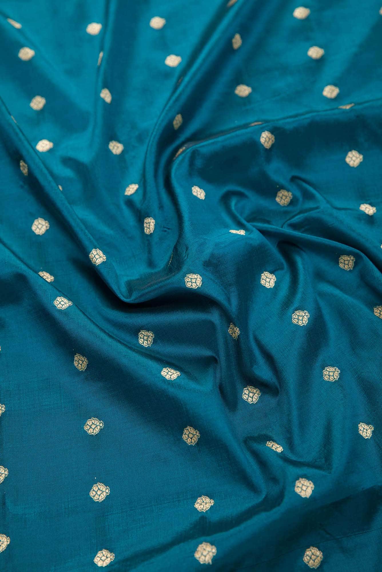 Peacock Blue Kanchipuram Silk Dress Material