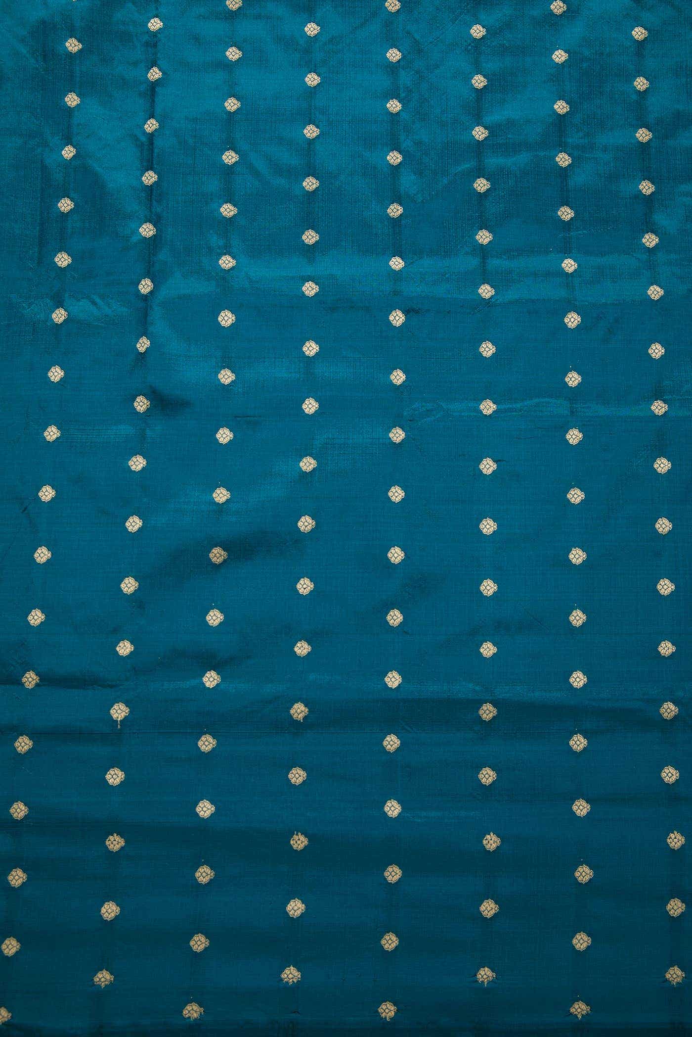Peacock Blue Kanchipuram Silk Dress Material