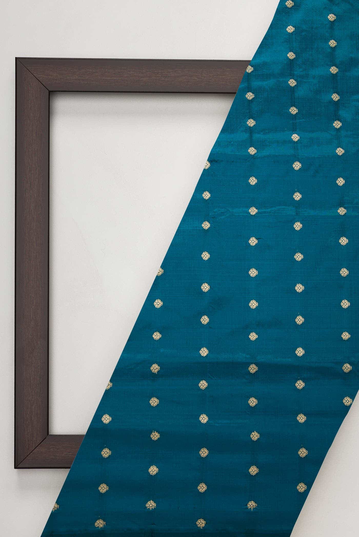Peacock Blue Kanchipuram Silk Dress Material