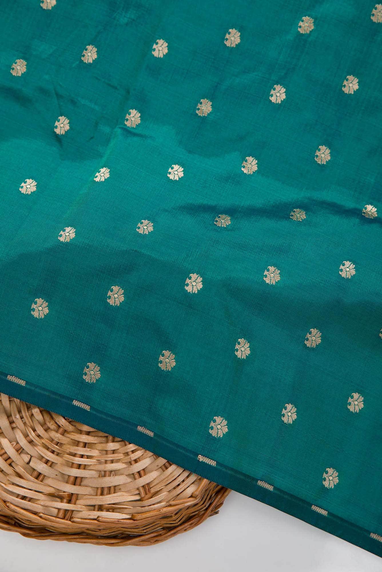 Green Kanchipuram Silk Dress Material