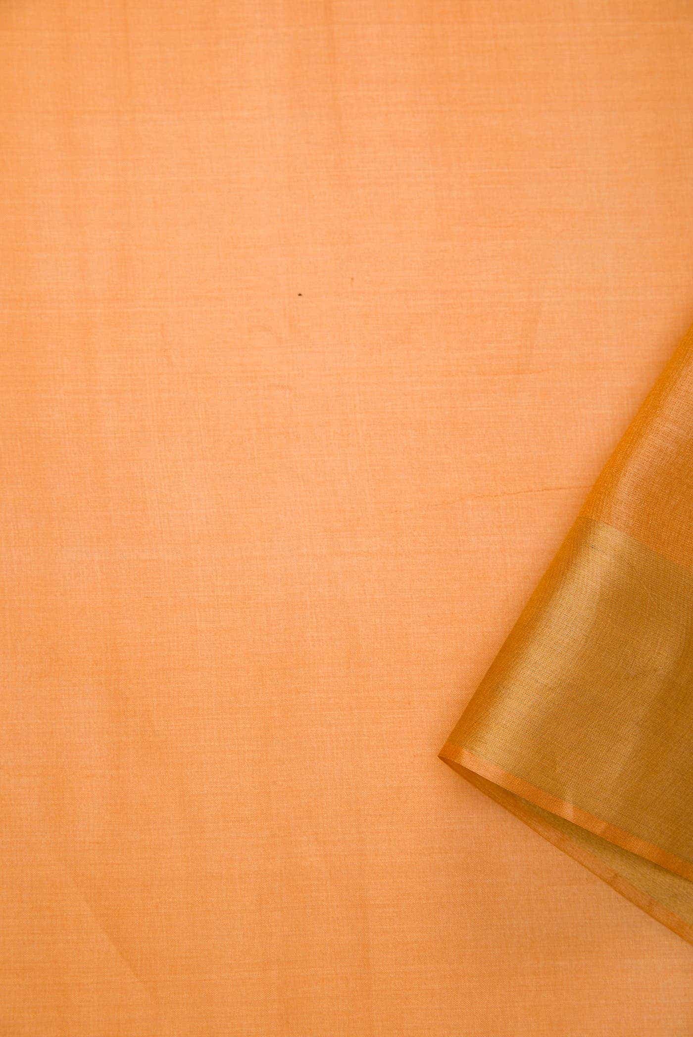 Golden Peach Tussar Silk Dress Material