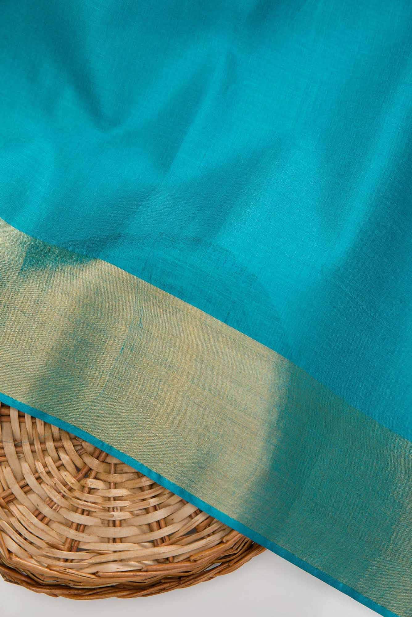 Sky Blue Tussar Silk Dress Material