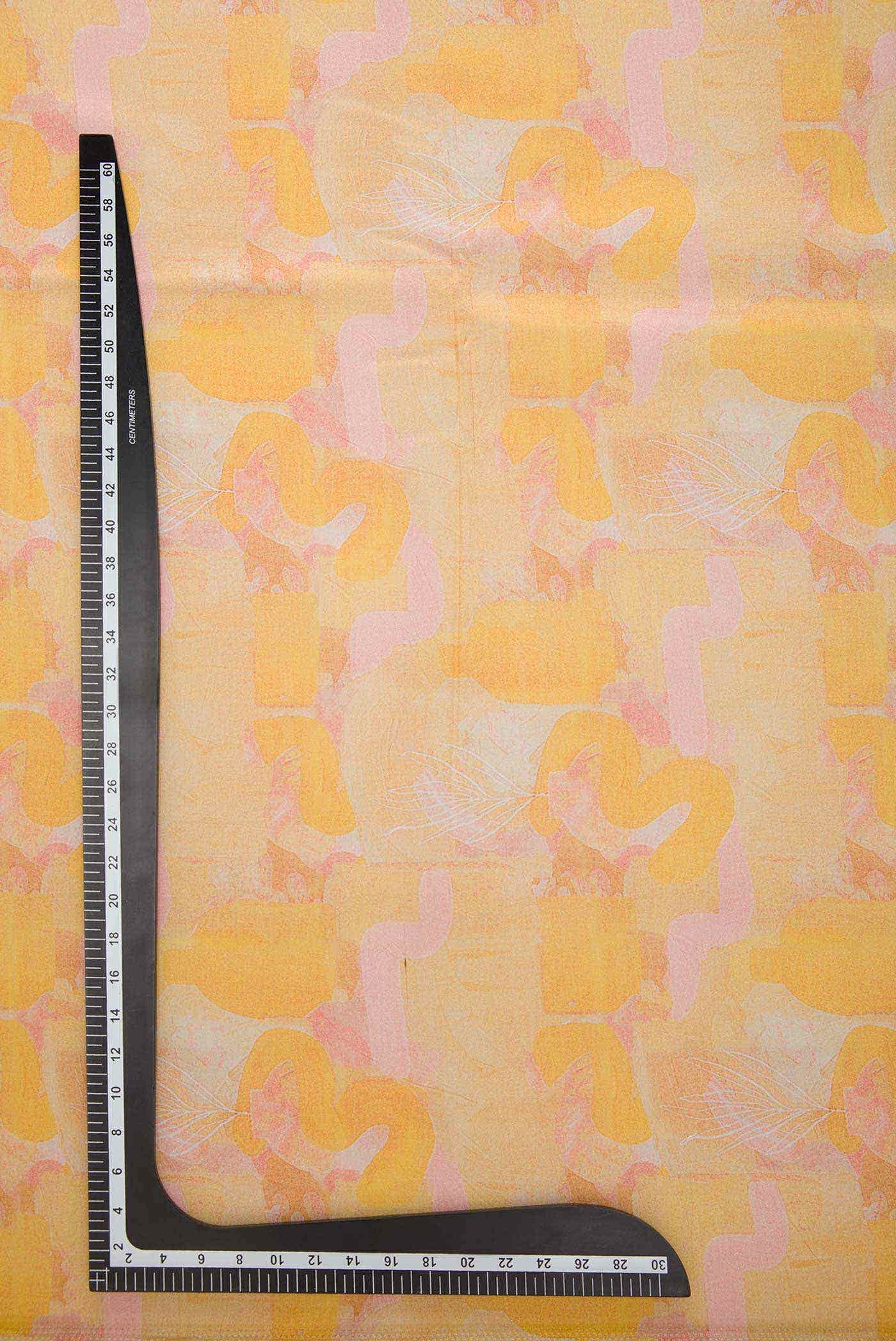 Mustard Chanderi Silk Dress Material