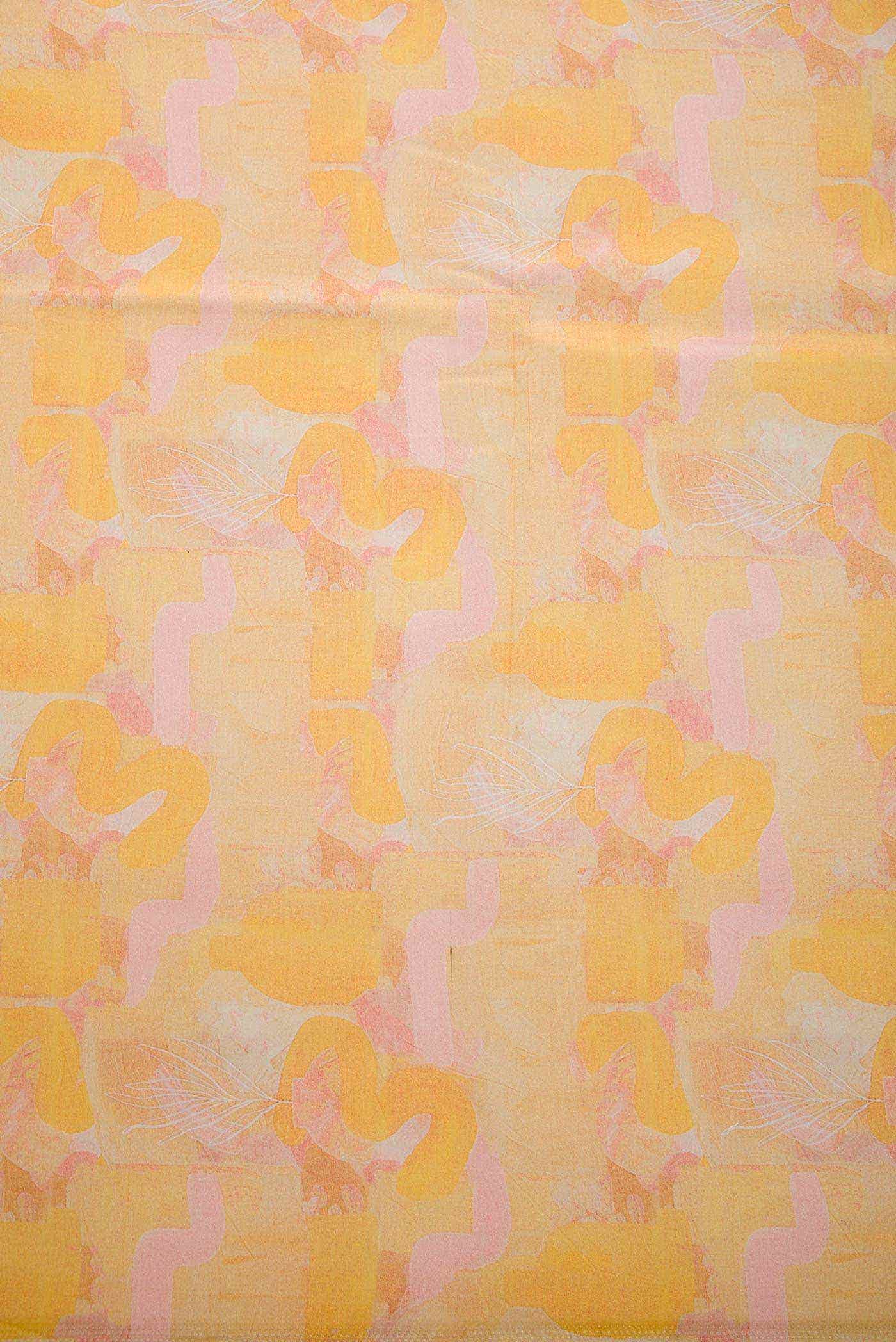 Mustard Chanderi Silk Dress Material