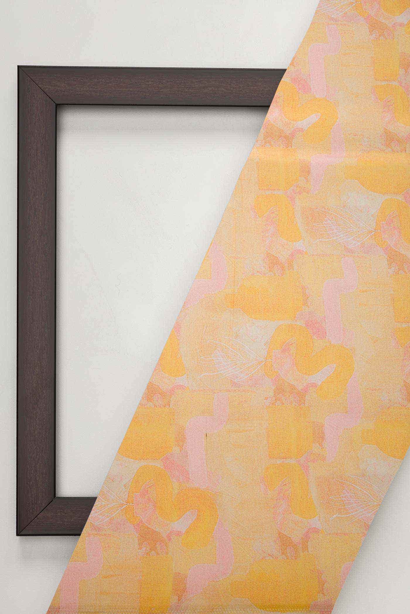 Mustard Chanderi Silk Dress Material