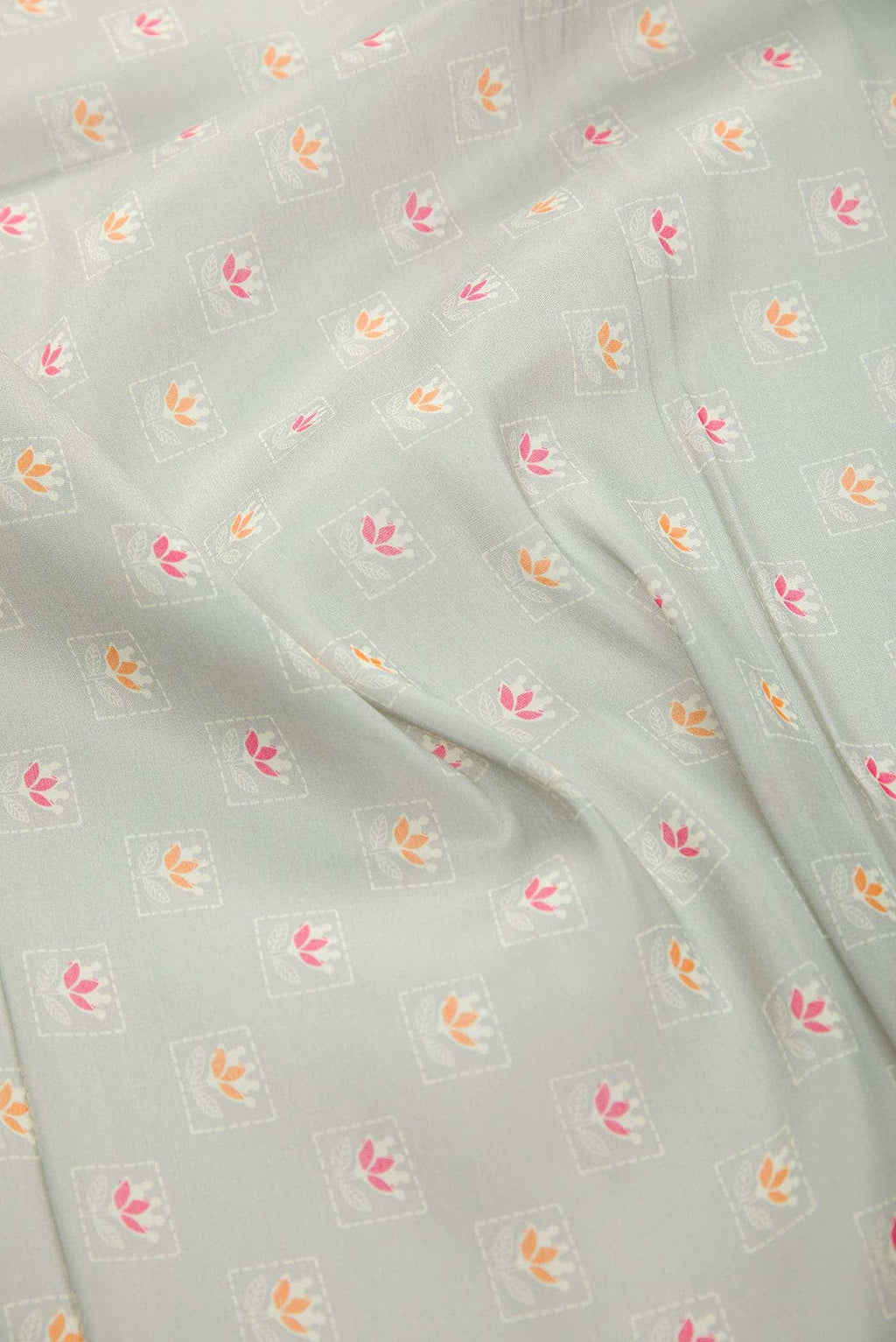 Grey Chanderi Silk Dress Material