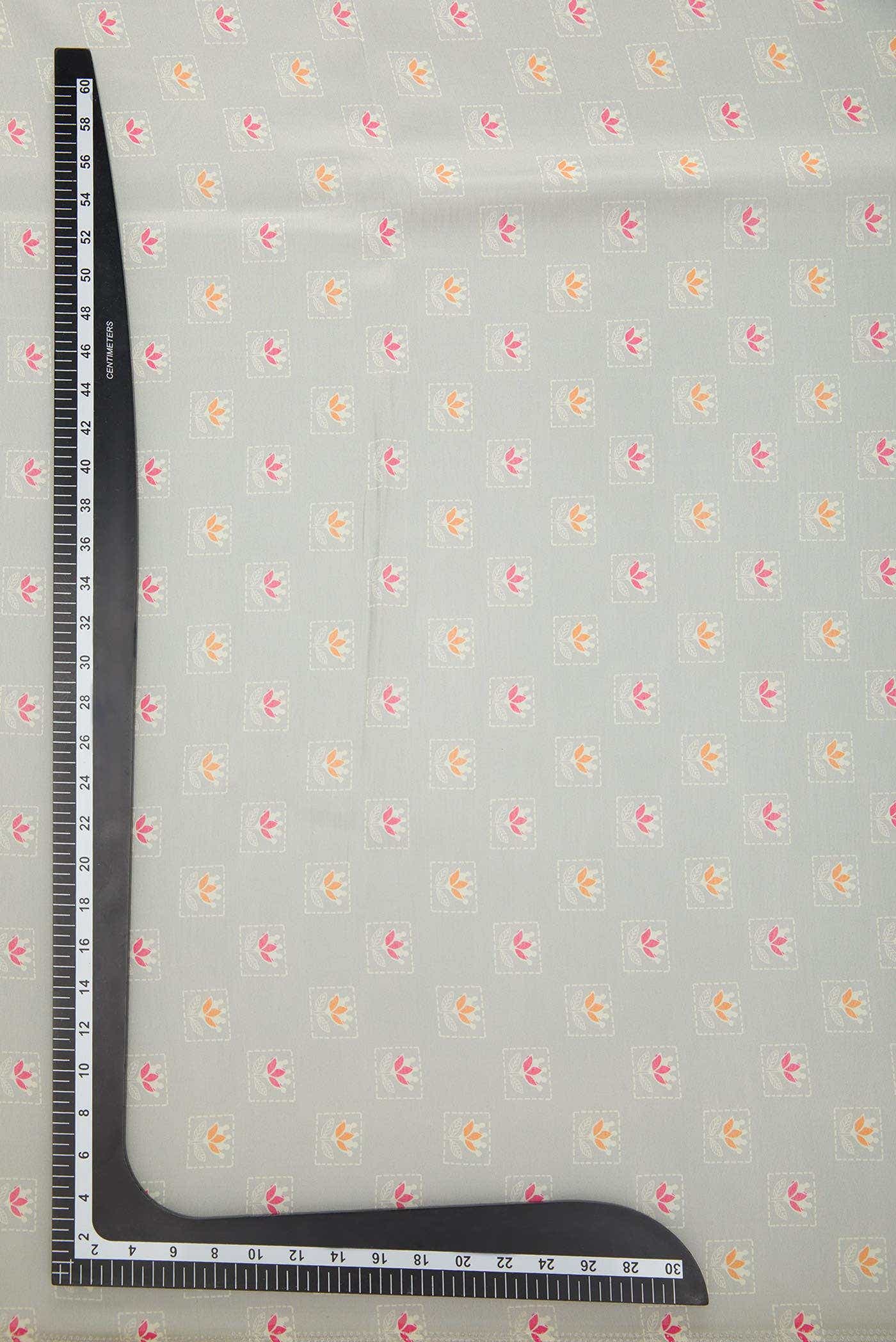 Grey Chanderi Silk Dress Material