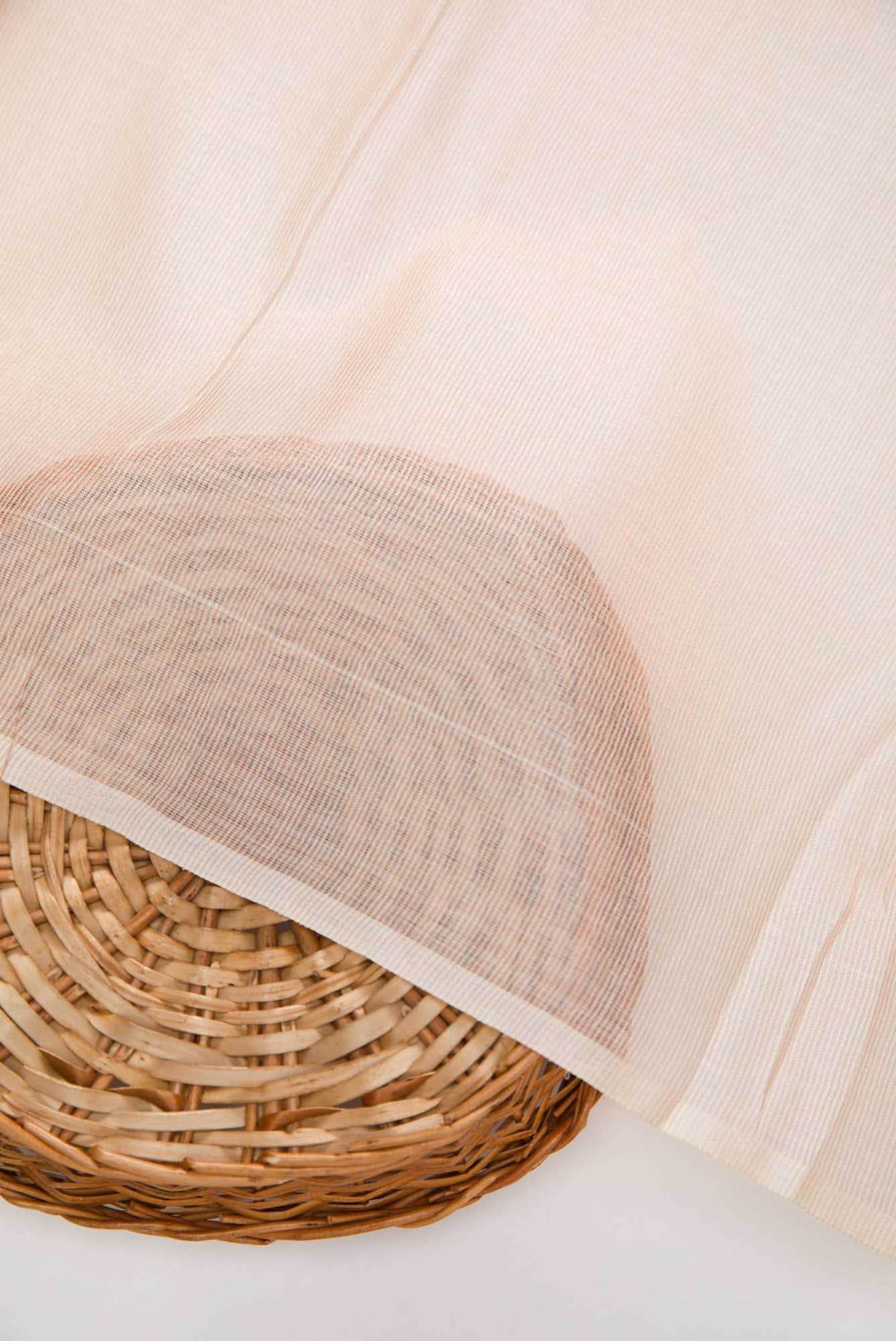 Peach Tussar Silk Dress Material