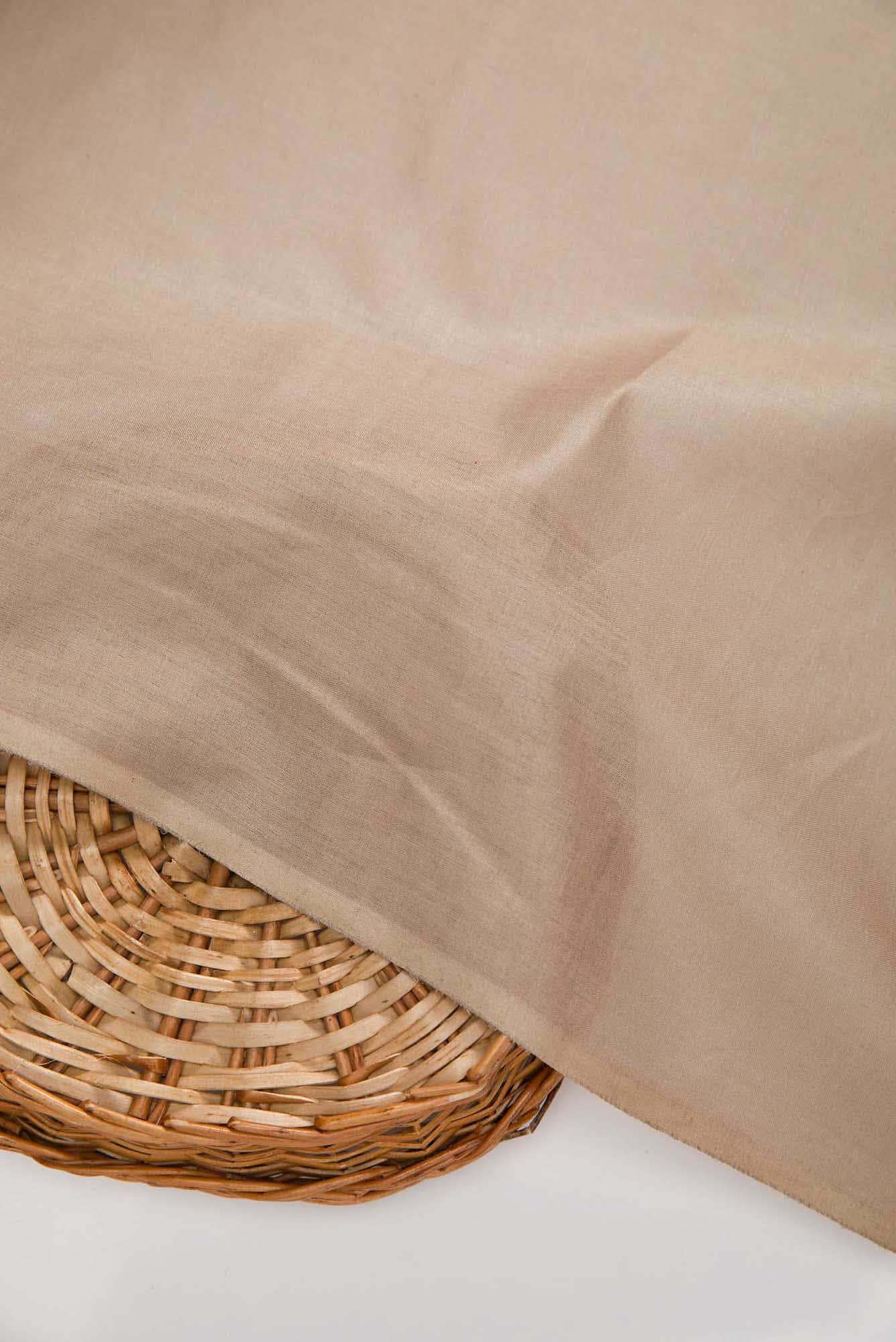 Beige Tussar Silk Dress Material