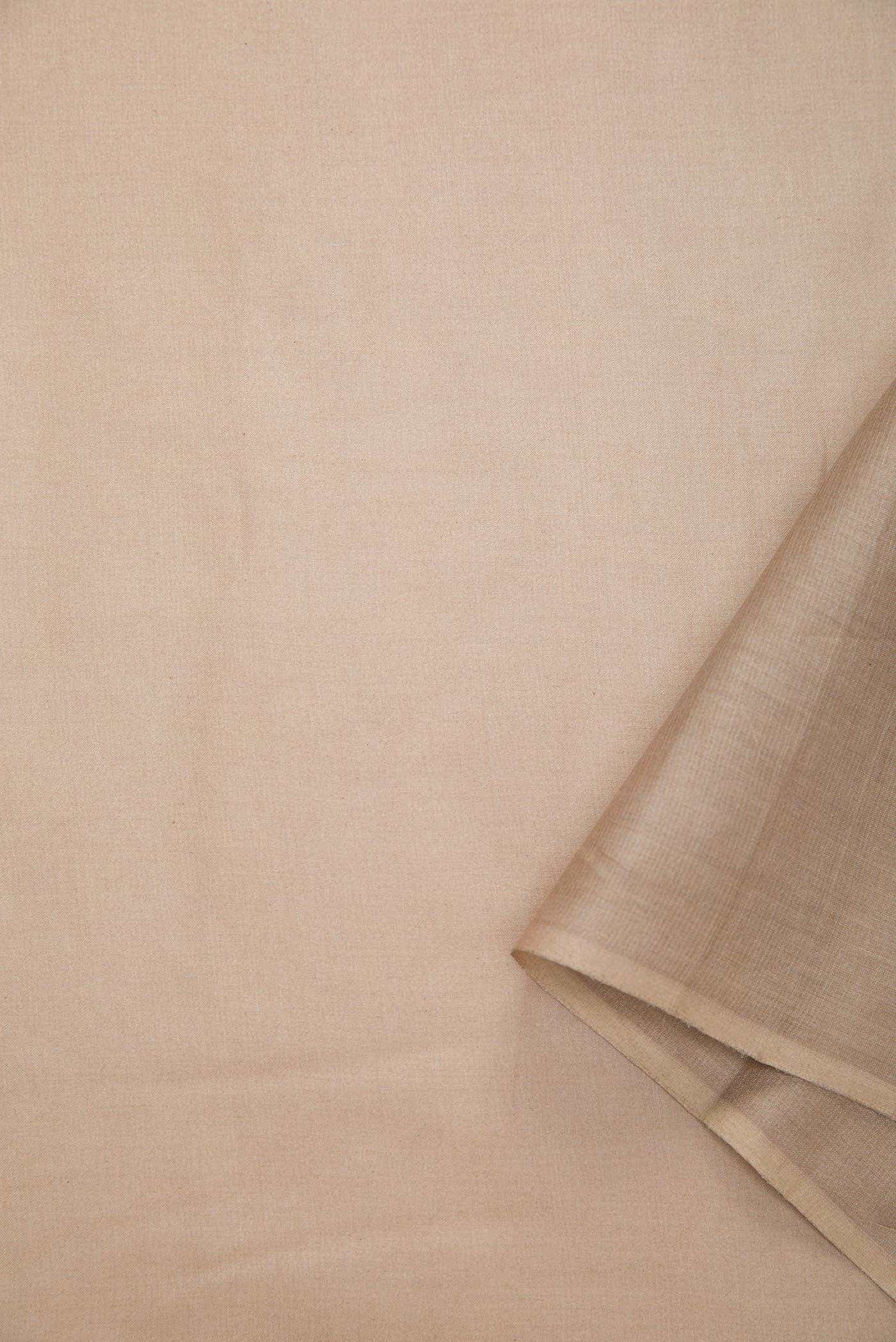 Beige Tussar Silk Dress Material