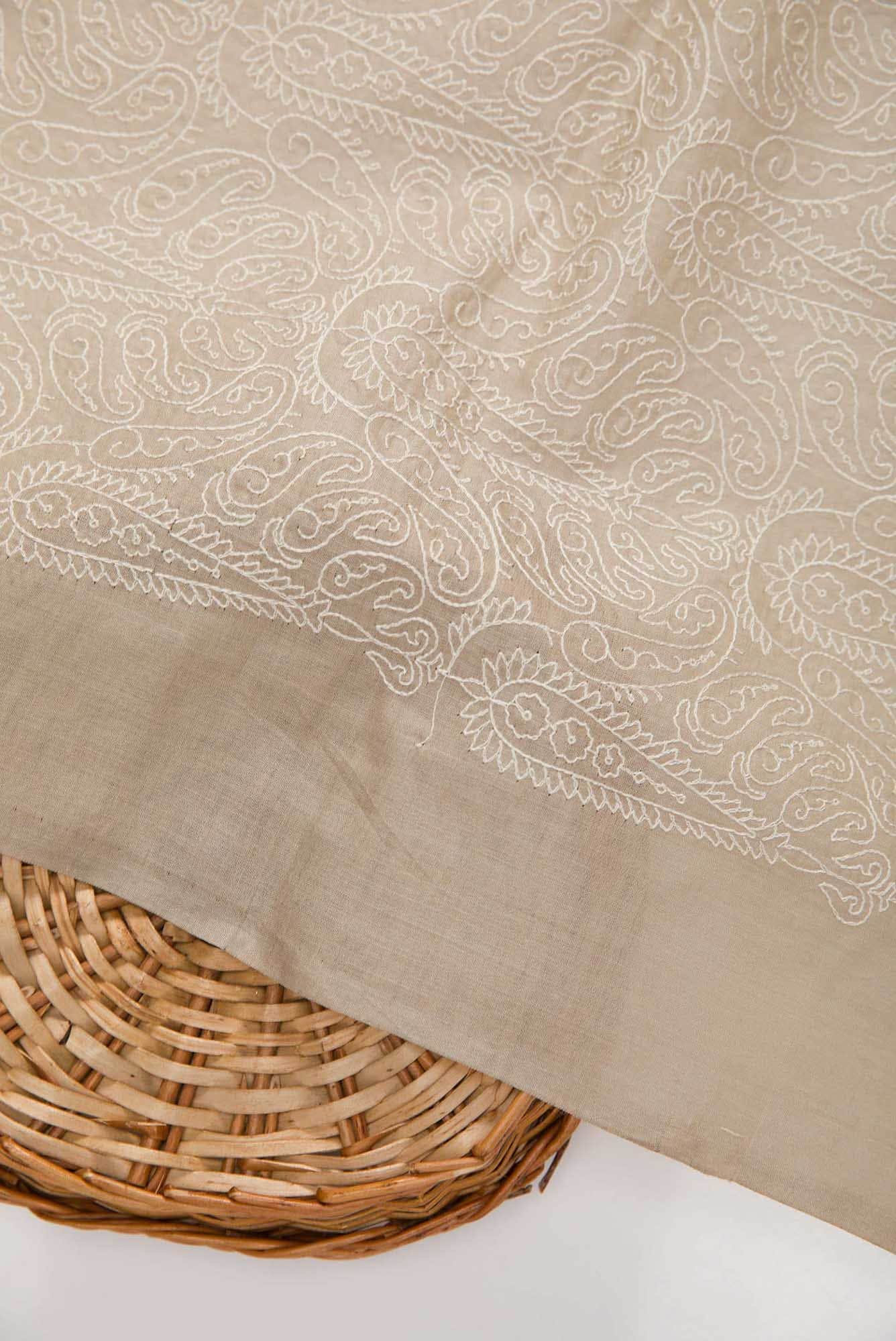 Brown Tussar Silk Dress Material