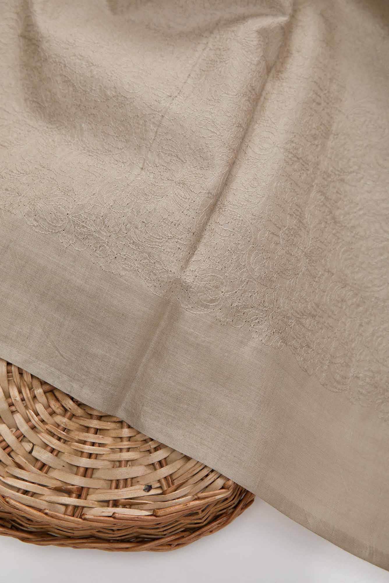 Brown Tussar Silk Dress Material