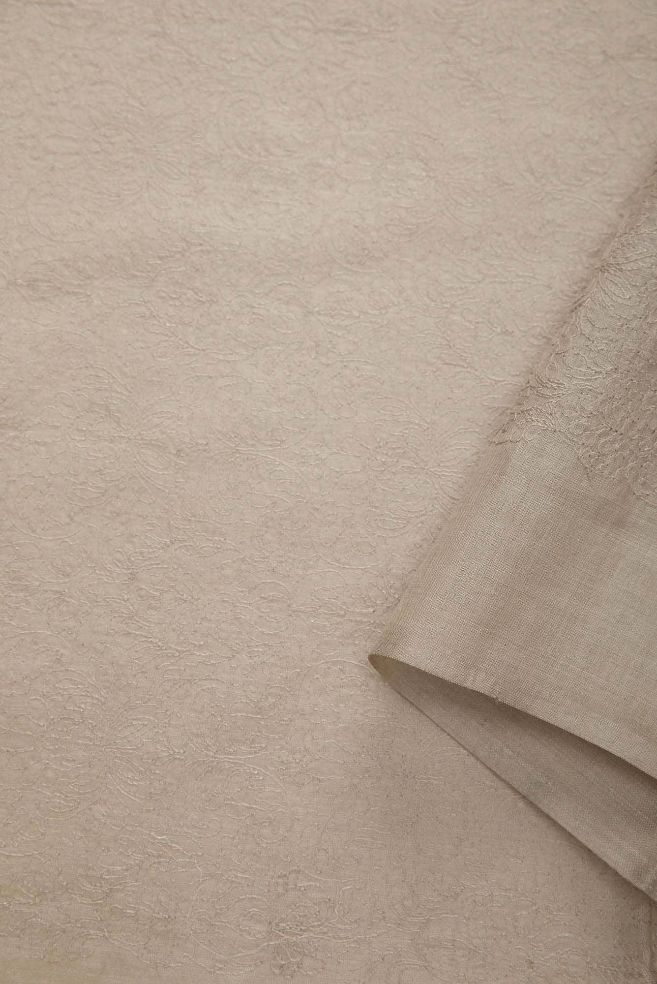 Brown Tussar Silk Dress Material