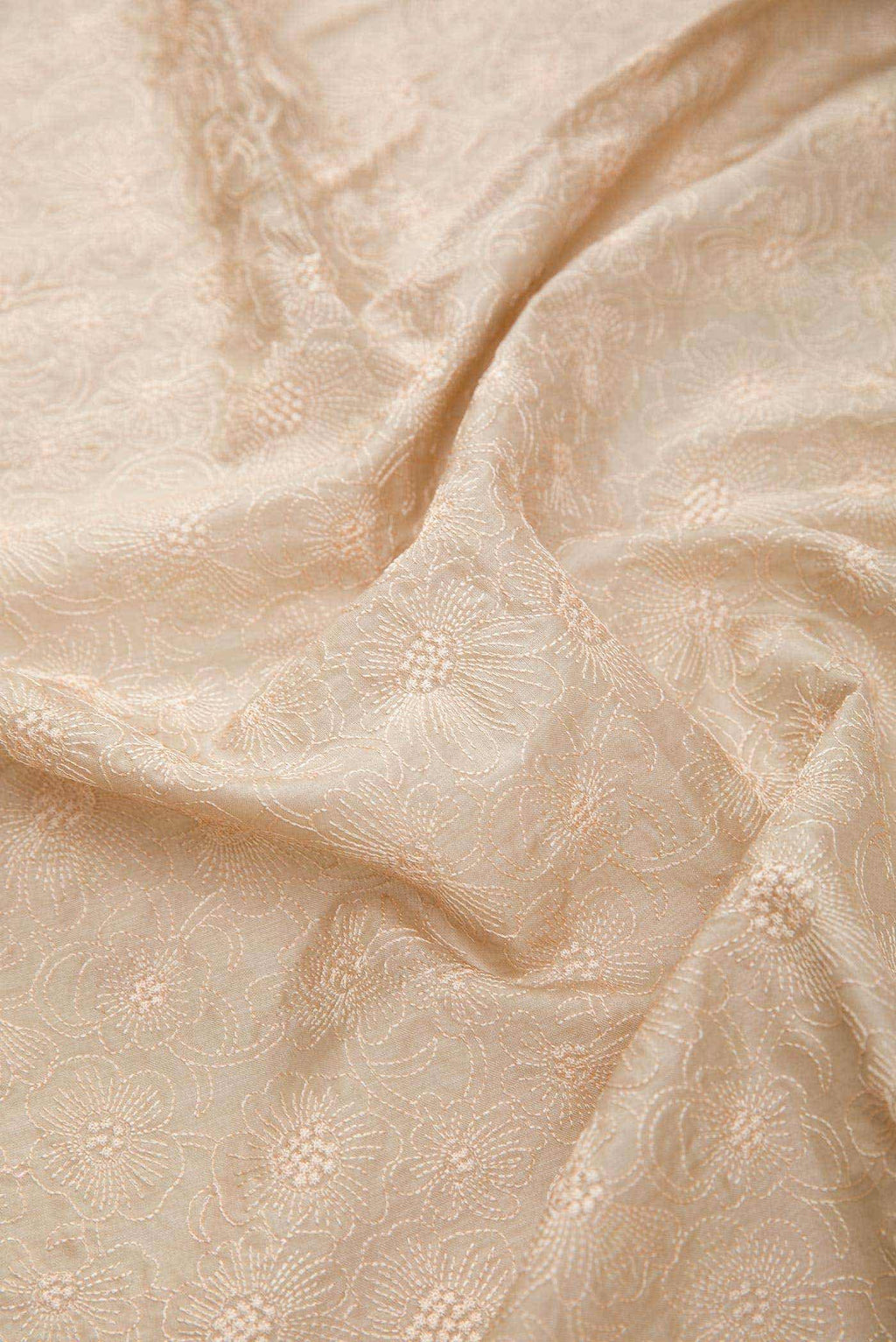 Beige Tussar Silk Dress Material