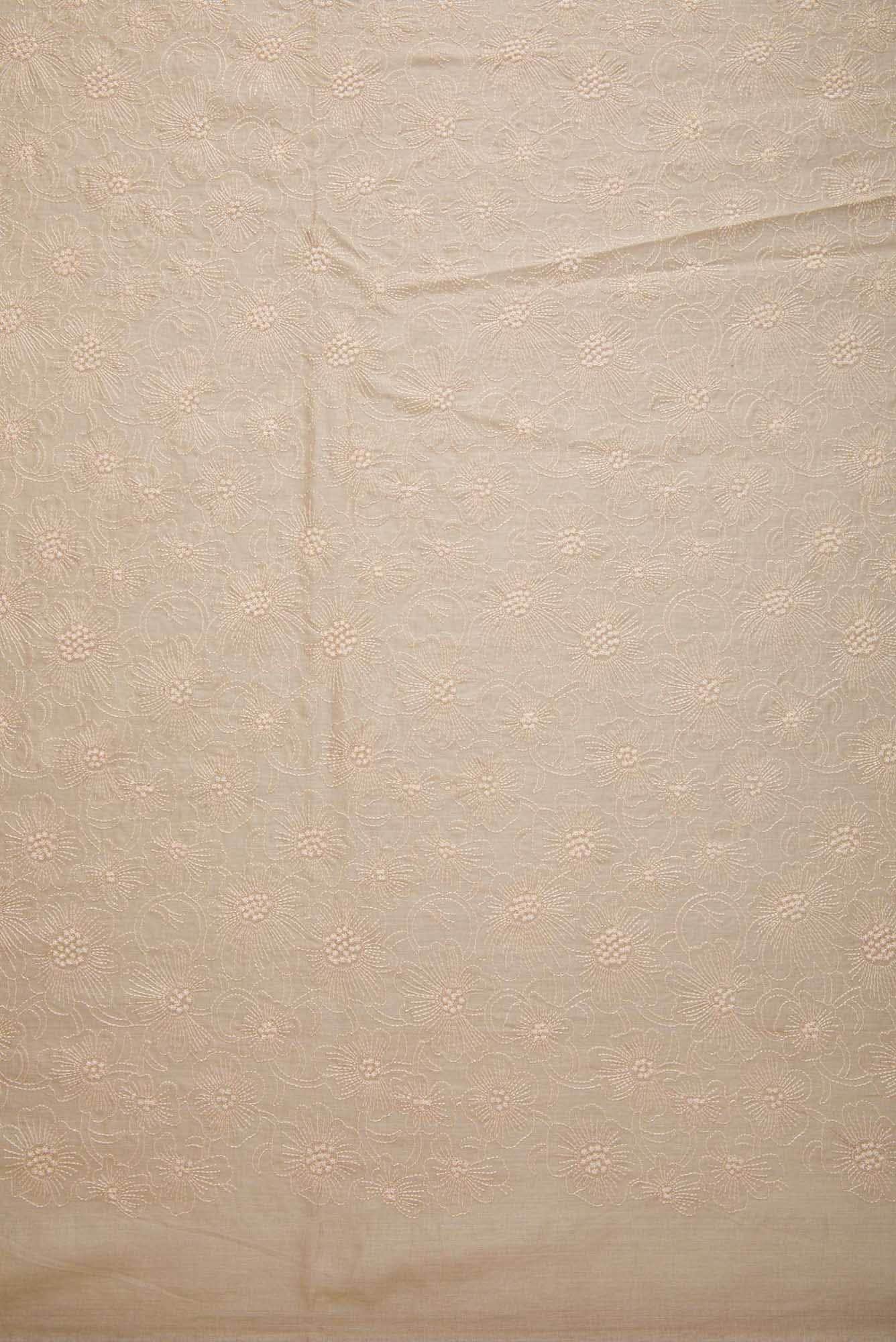 Beige Tussar Silk Dress Material