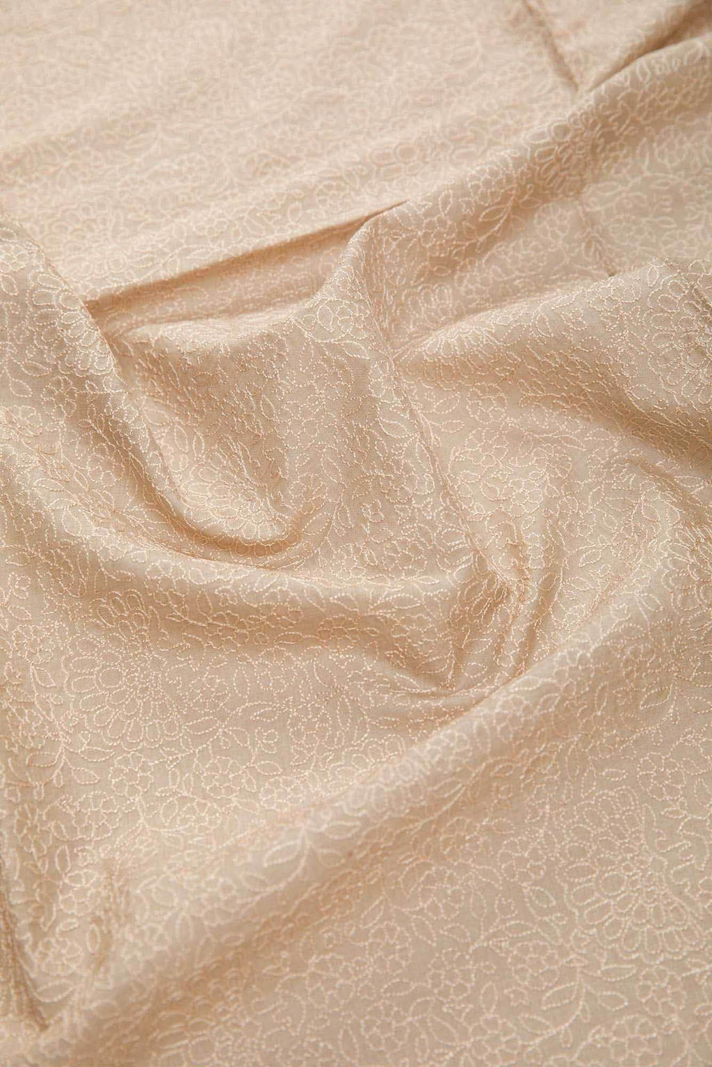 Beige Tussar Silk Dress Material