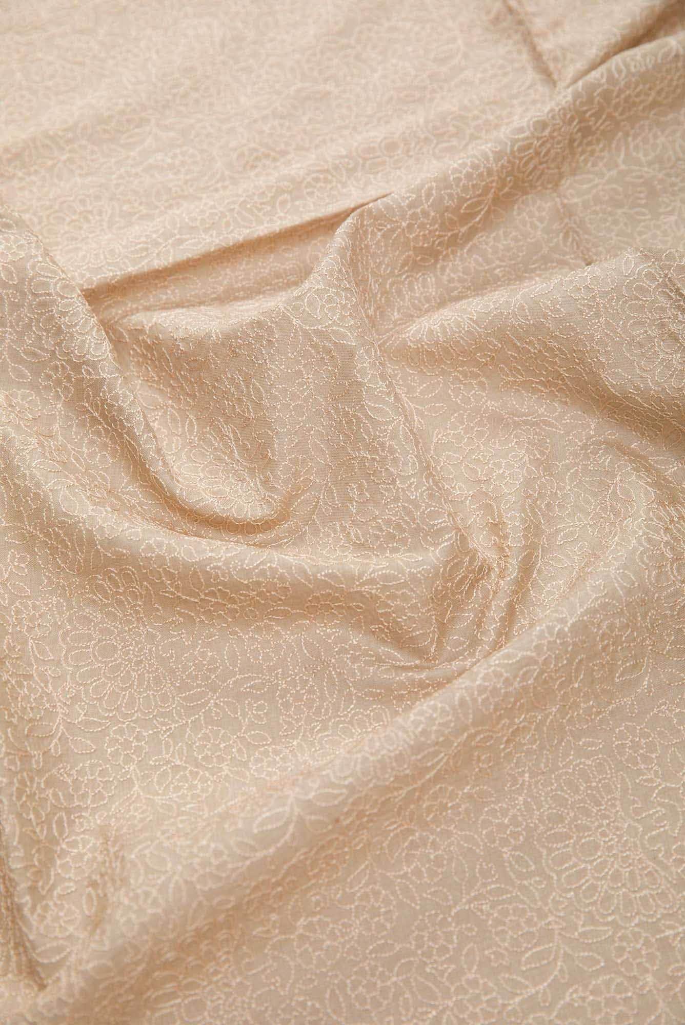Beige Tussar Silk Dress Material