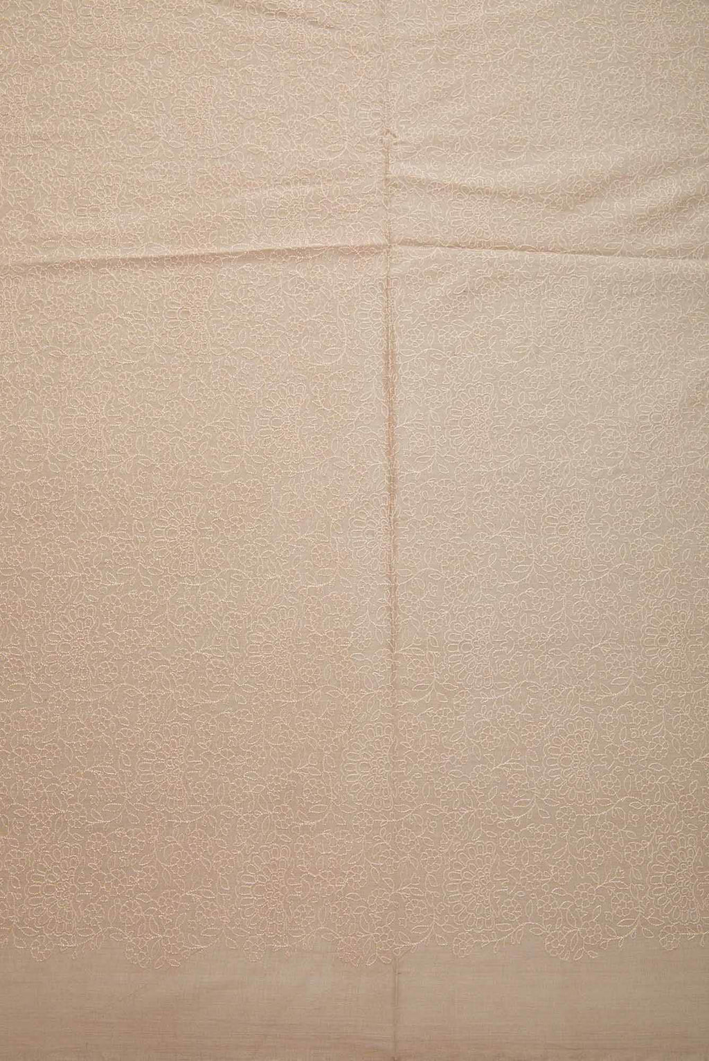 Beige Tussar Silk Dress Material