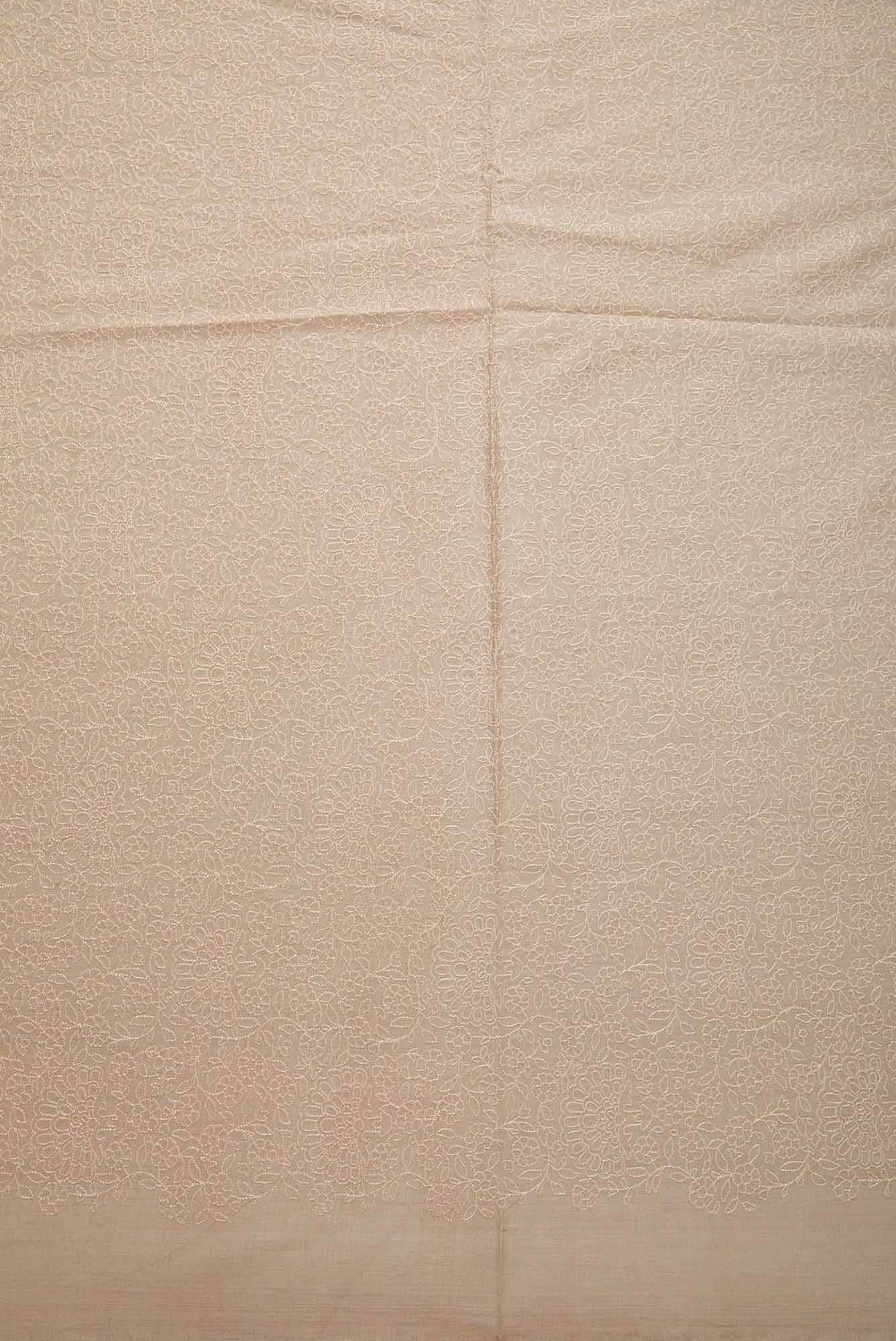 Beige Tussar Silk Dress Material