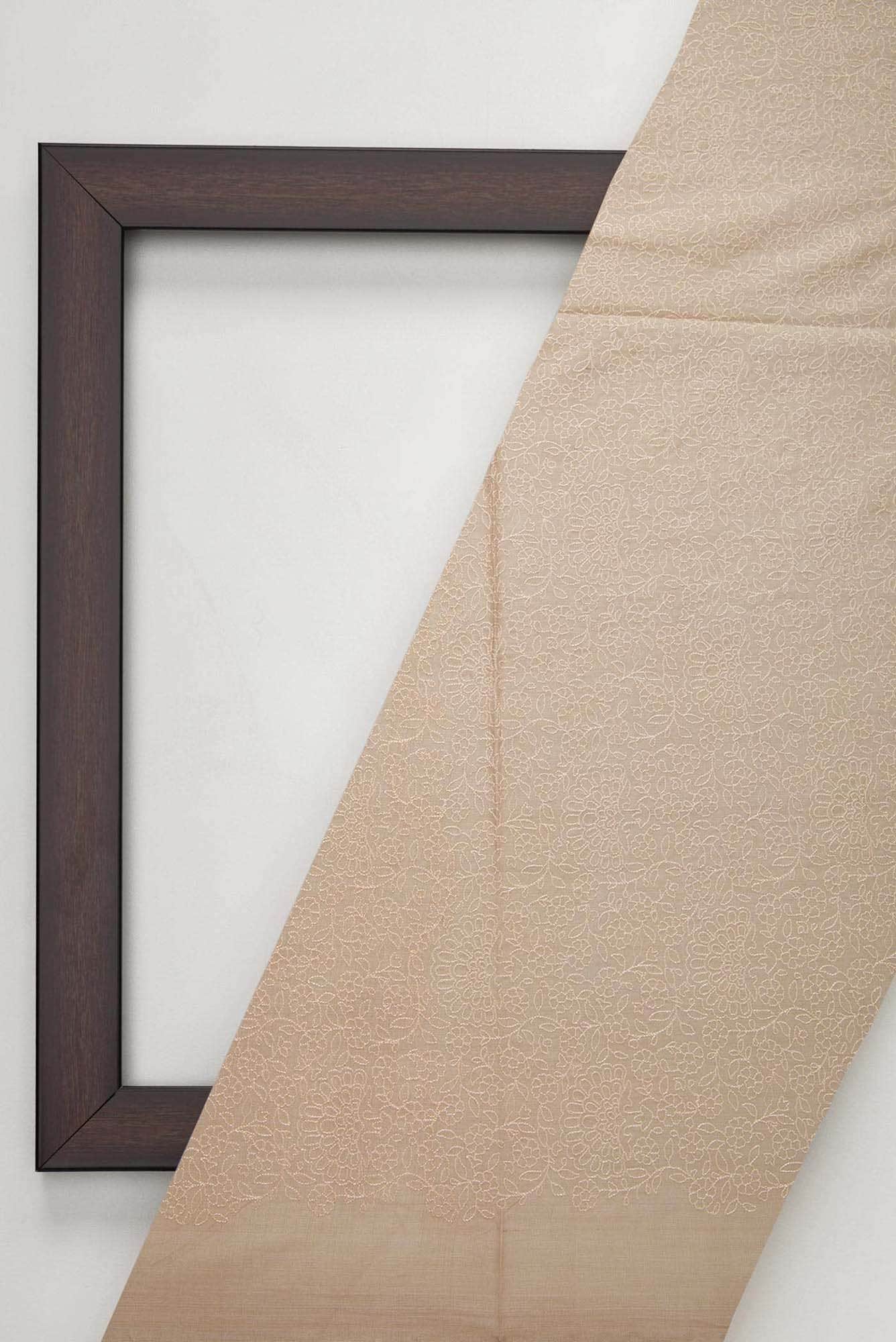 Beige Tussar Silk Dress Material