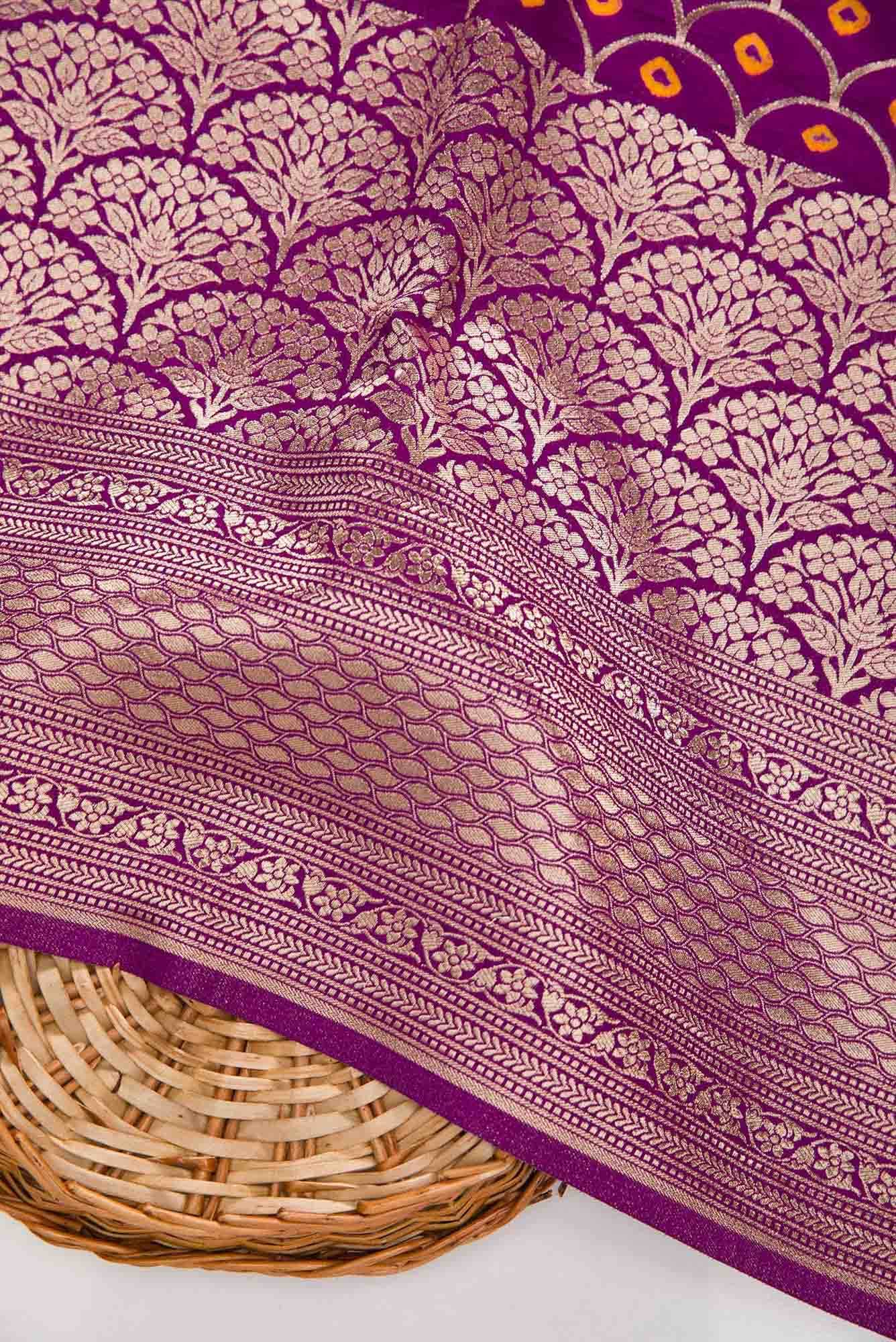 Purple Banarasi Silk Dress Material