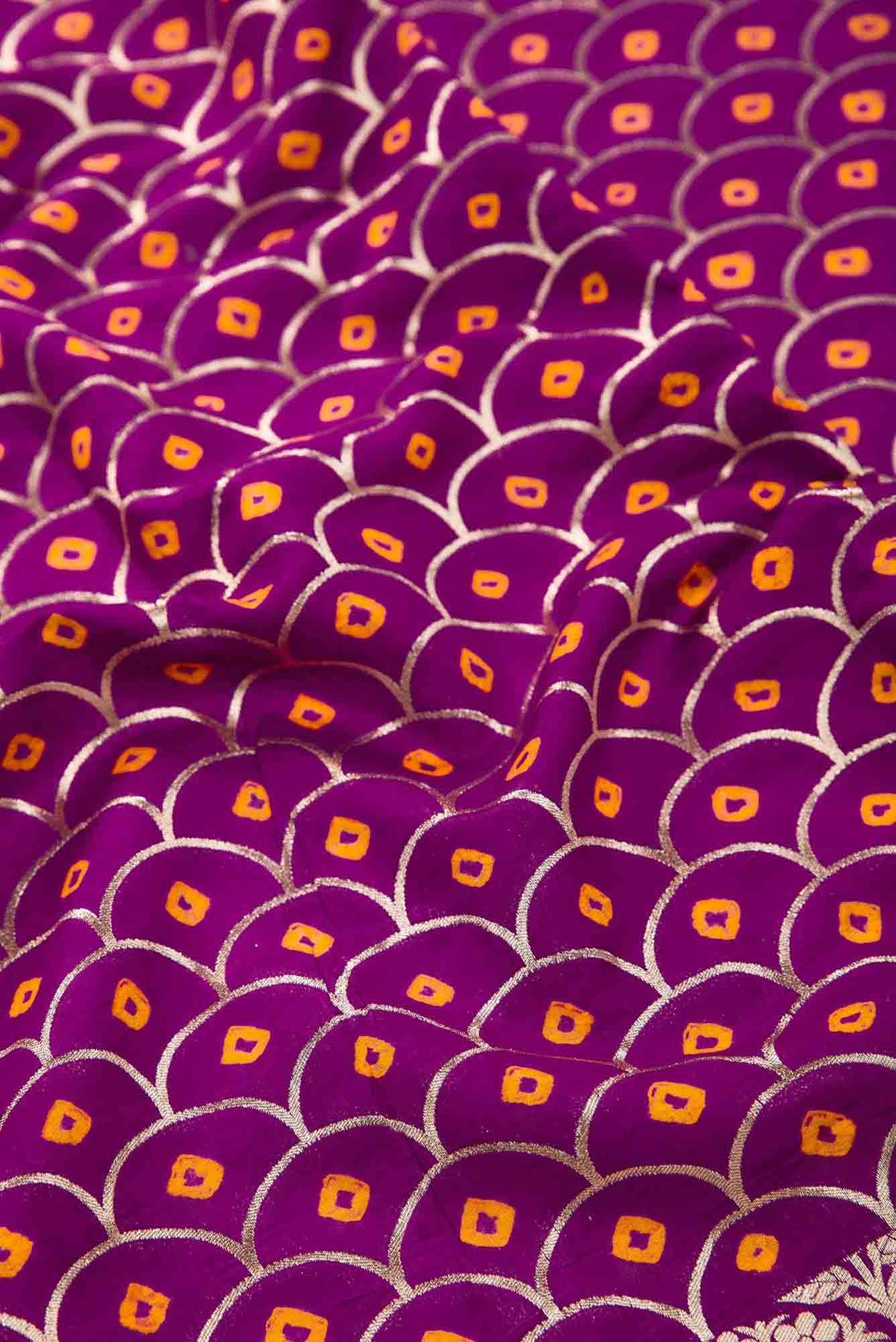 Purple Banarasi Silk Dress Material