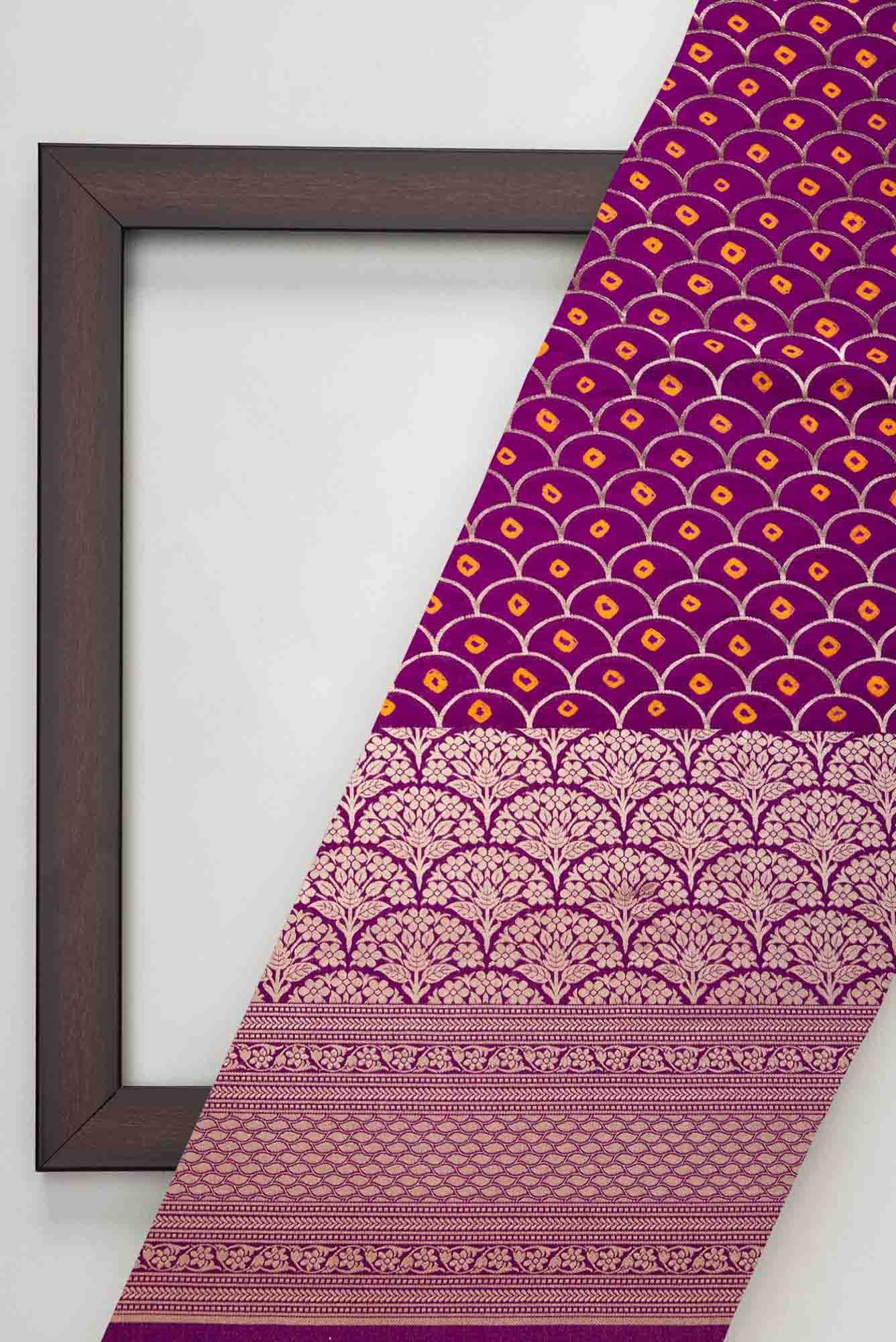 Purple Banarasi Silk Dress Material
