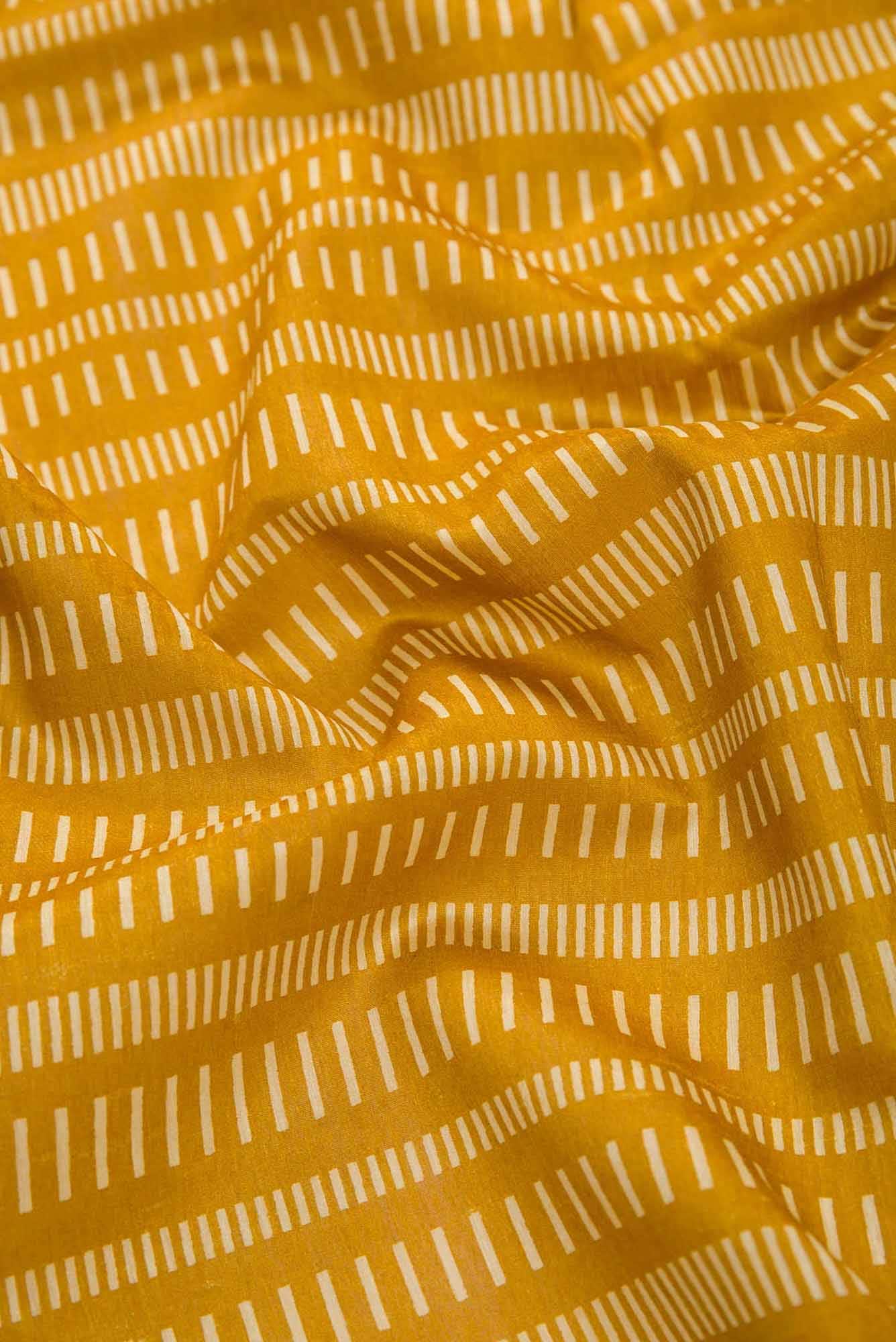 Mustard Chanderi Silk Dress Material