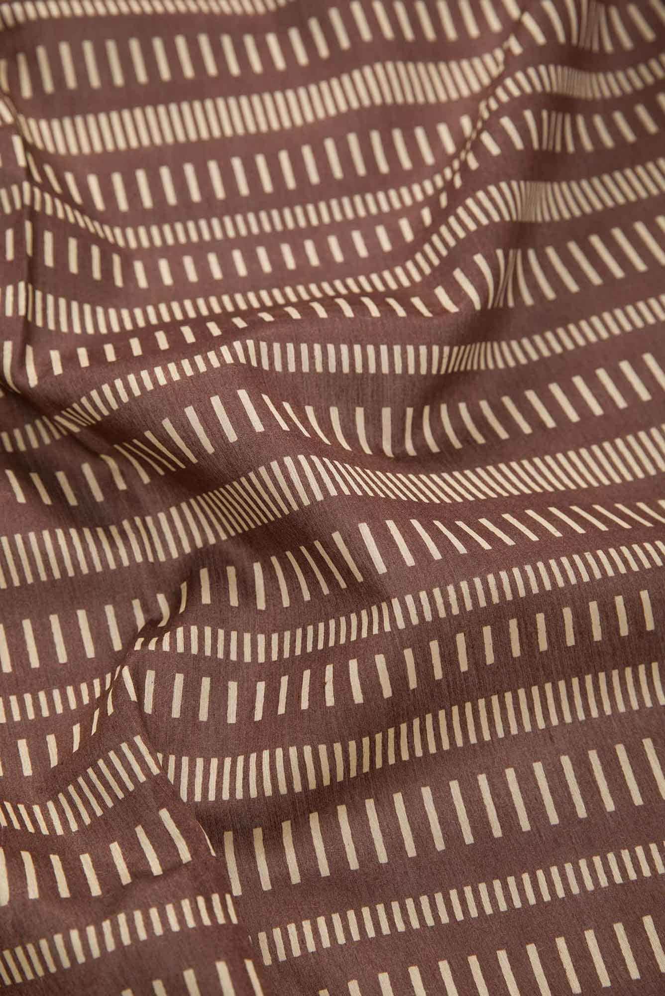 Brown Chanderi Silk Dress Material