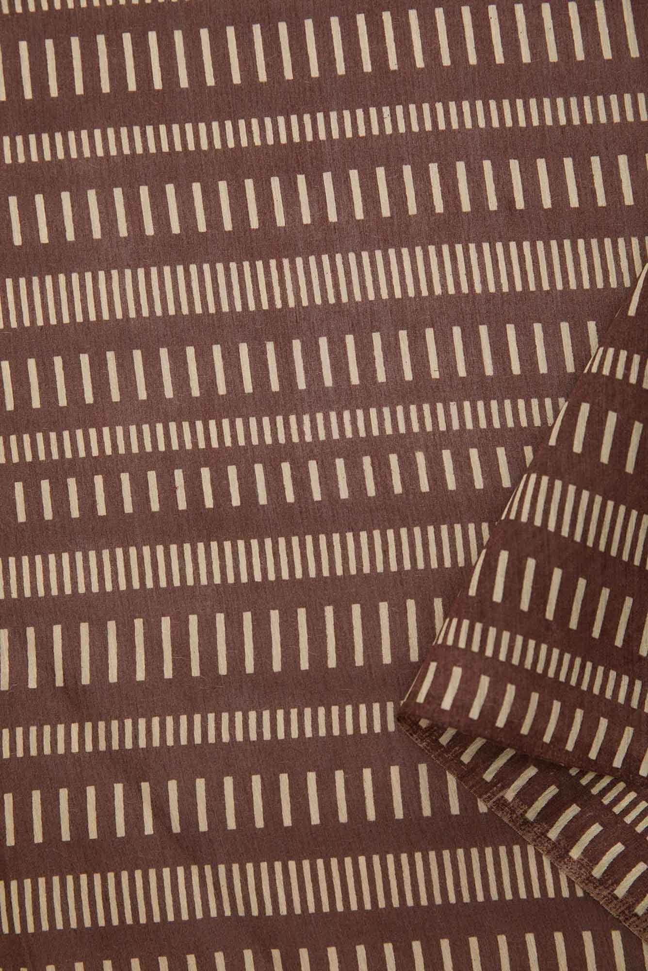 Brown Chanderi Silk Dress Material