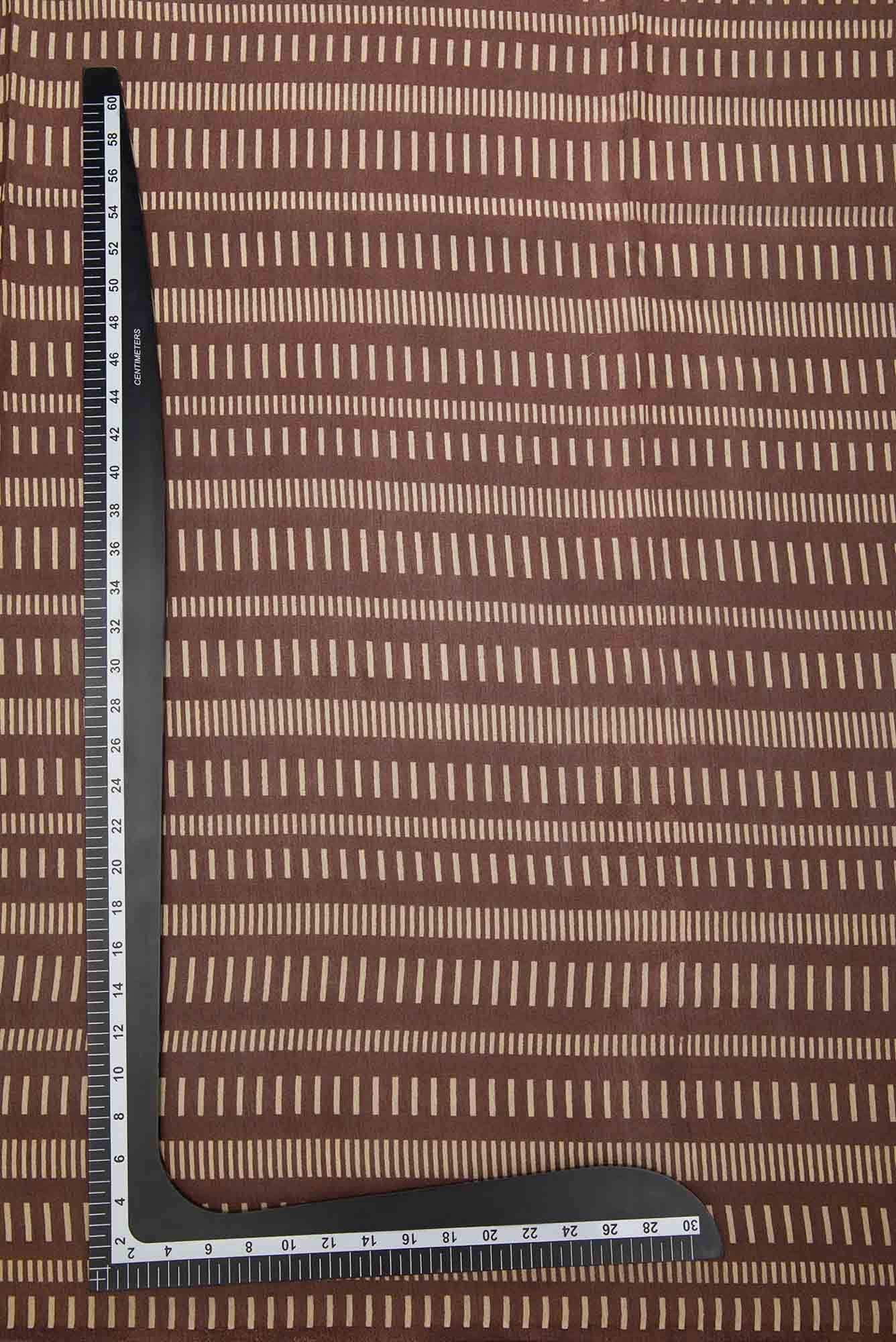 Brown Chanderi Silk Dress Material