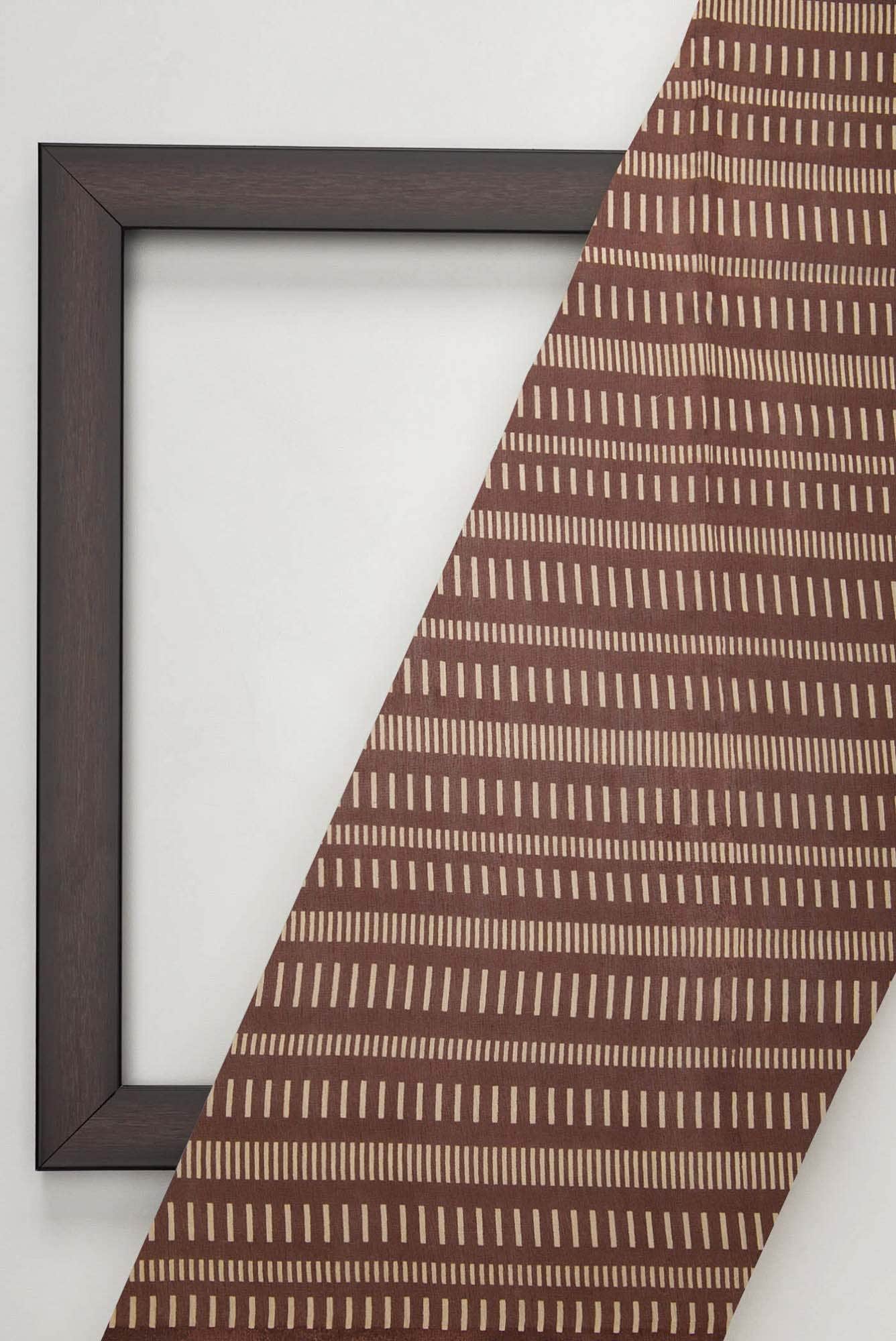 Brown Chanderi Silk Dress Material