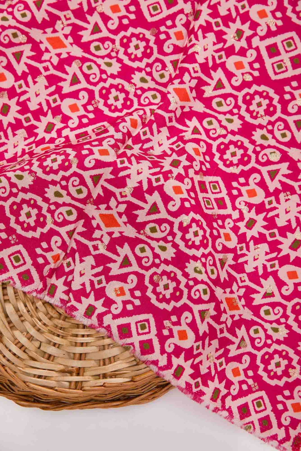 Pink Tussar Dress Material