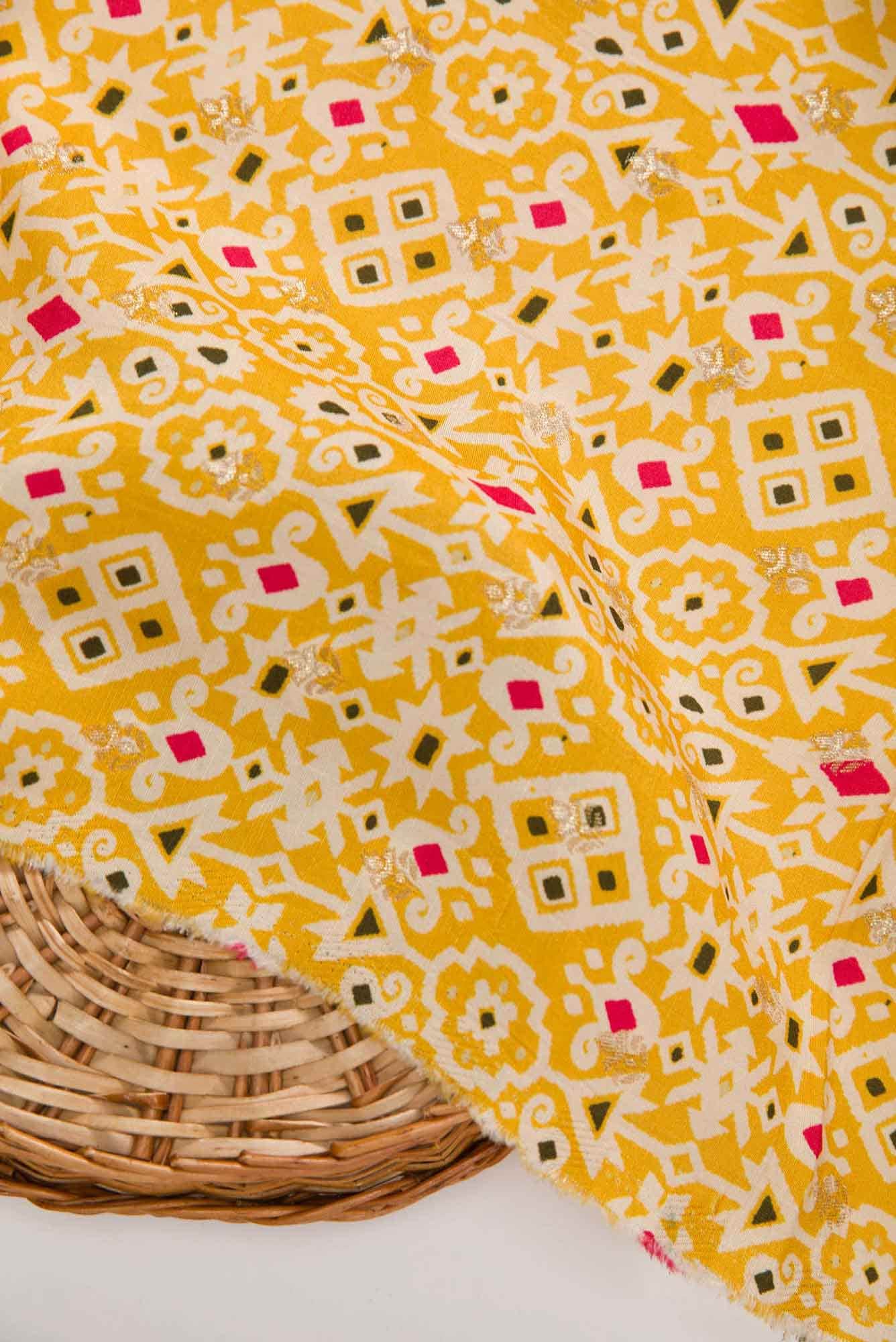 Yellow Tussar Dress Material