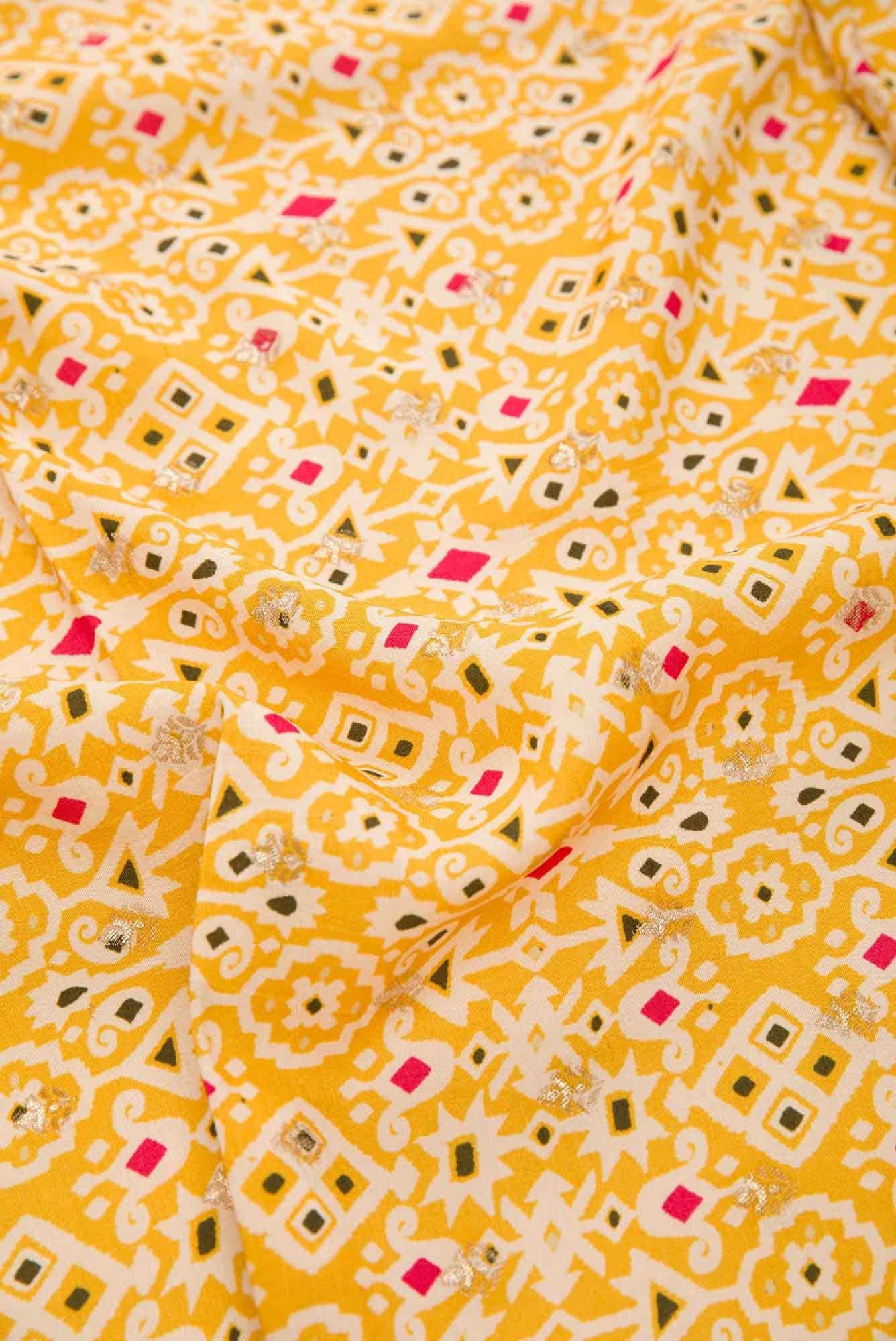 Yellow Tussar Dress Material