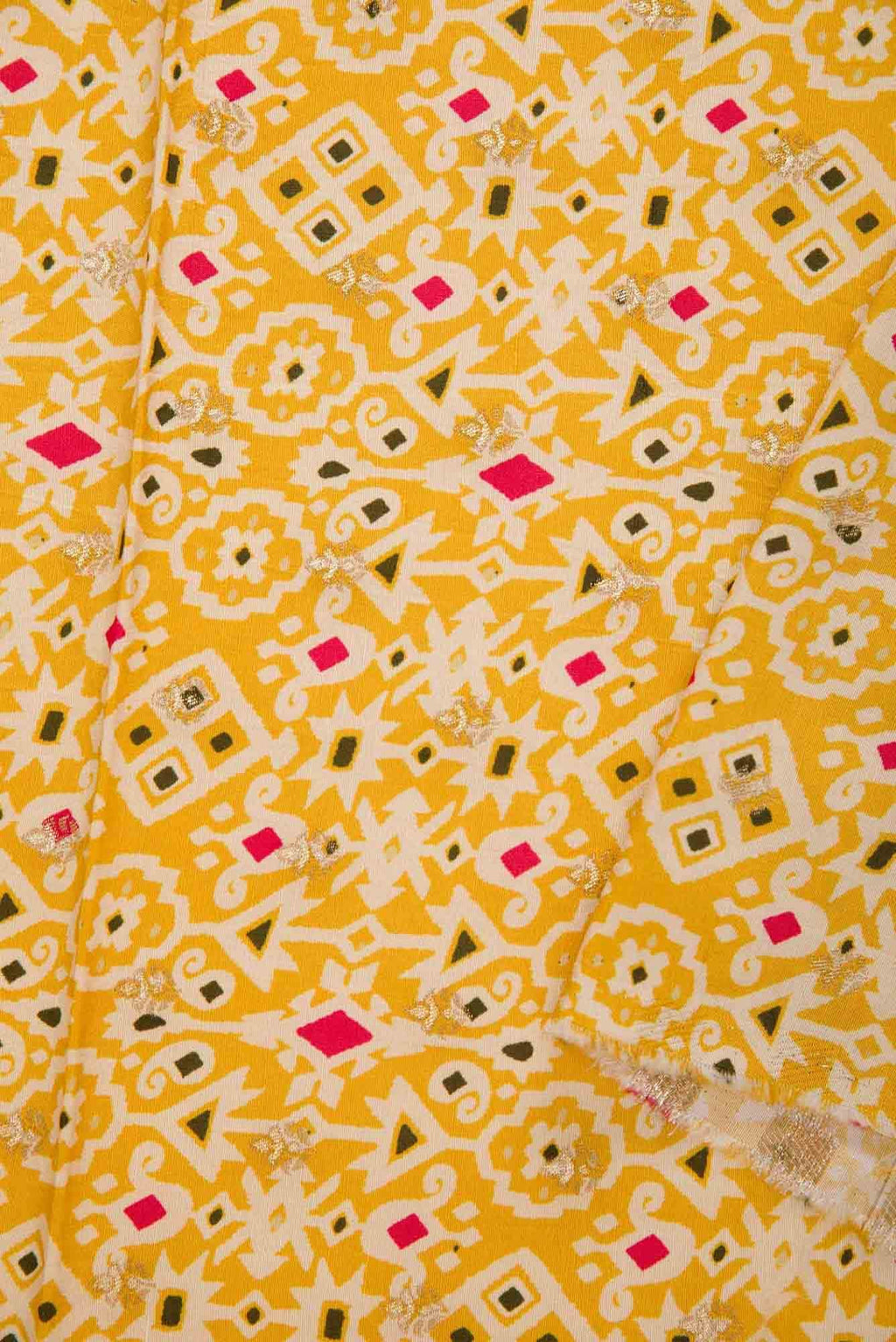 Yellow Tussar Dress Material