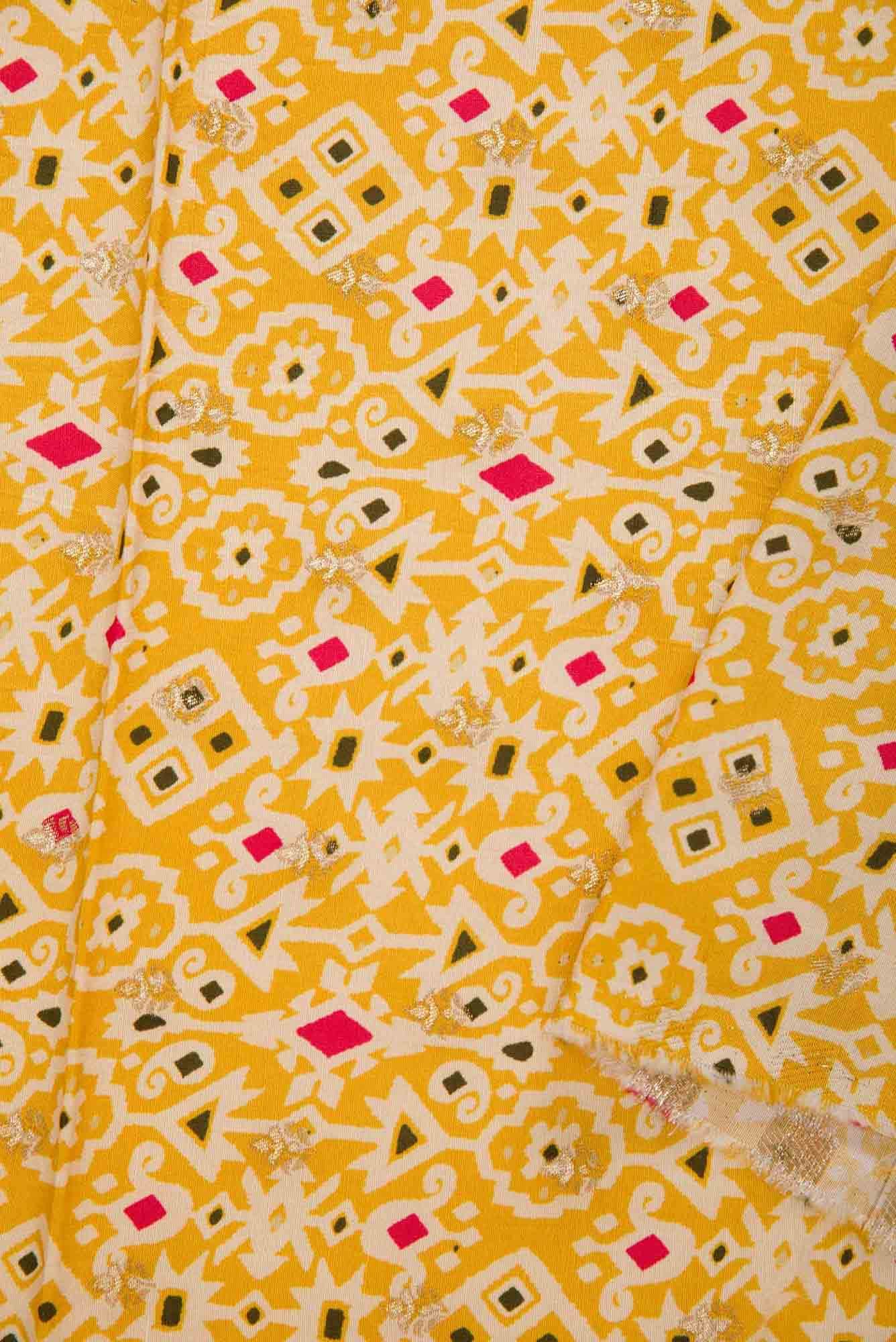 Yellow Tussar Dress Material