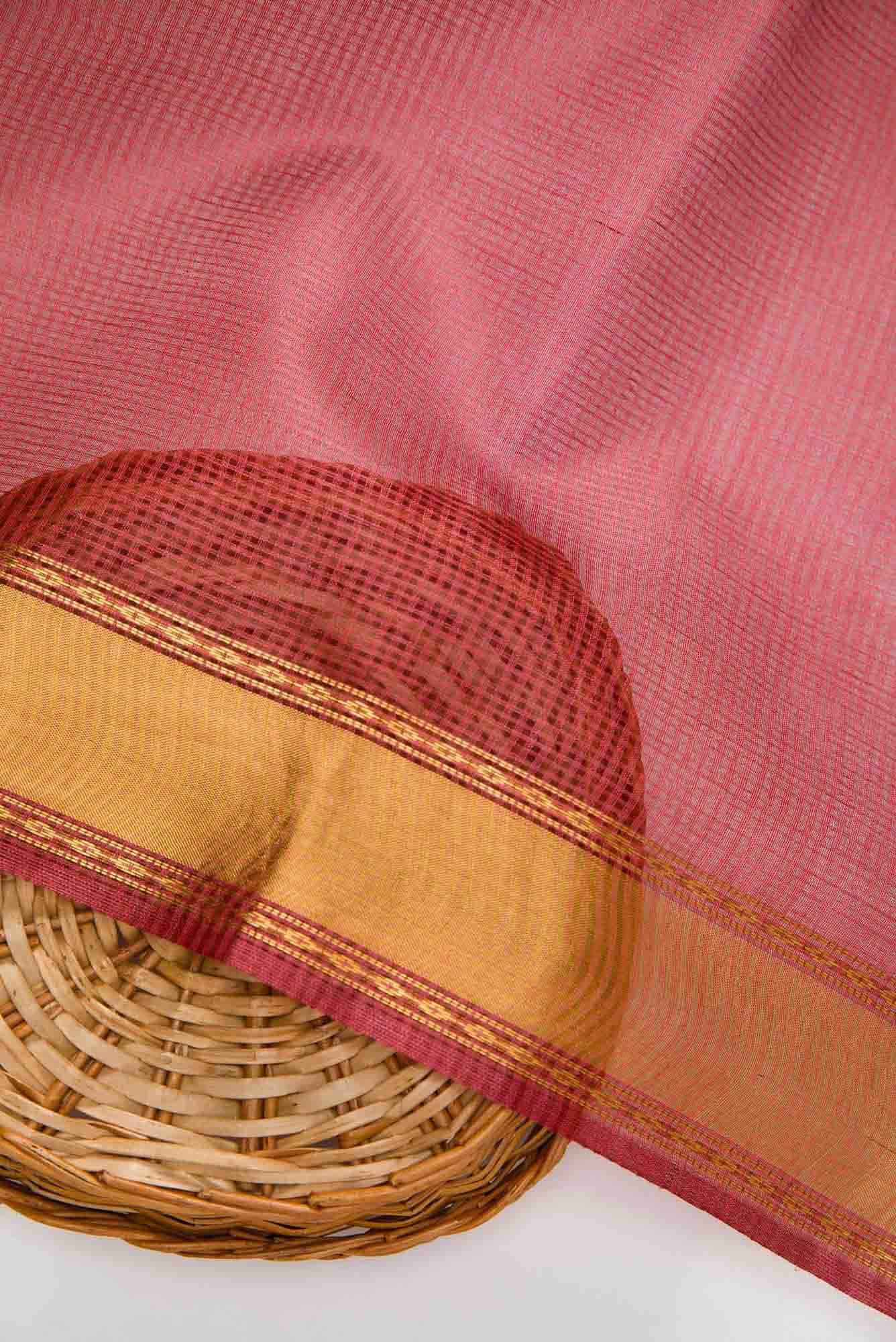 Maroon Tussar Silk Dress Material