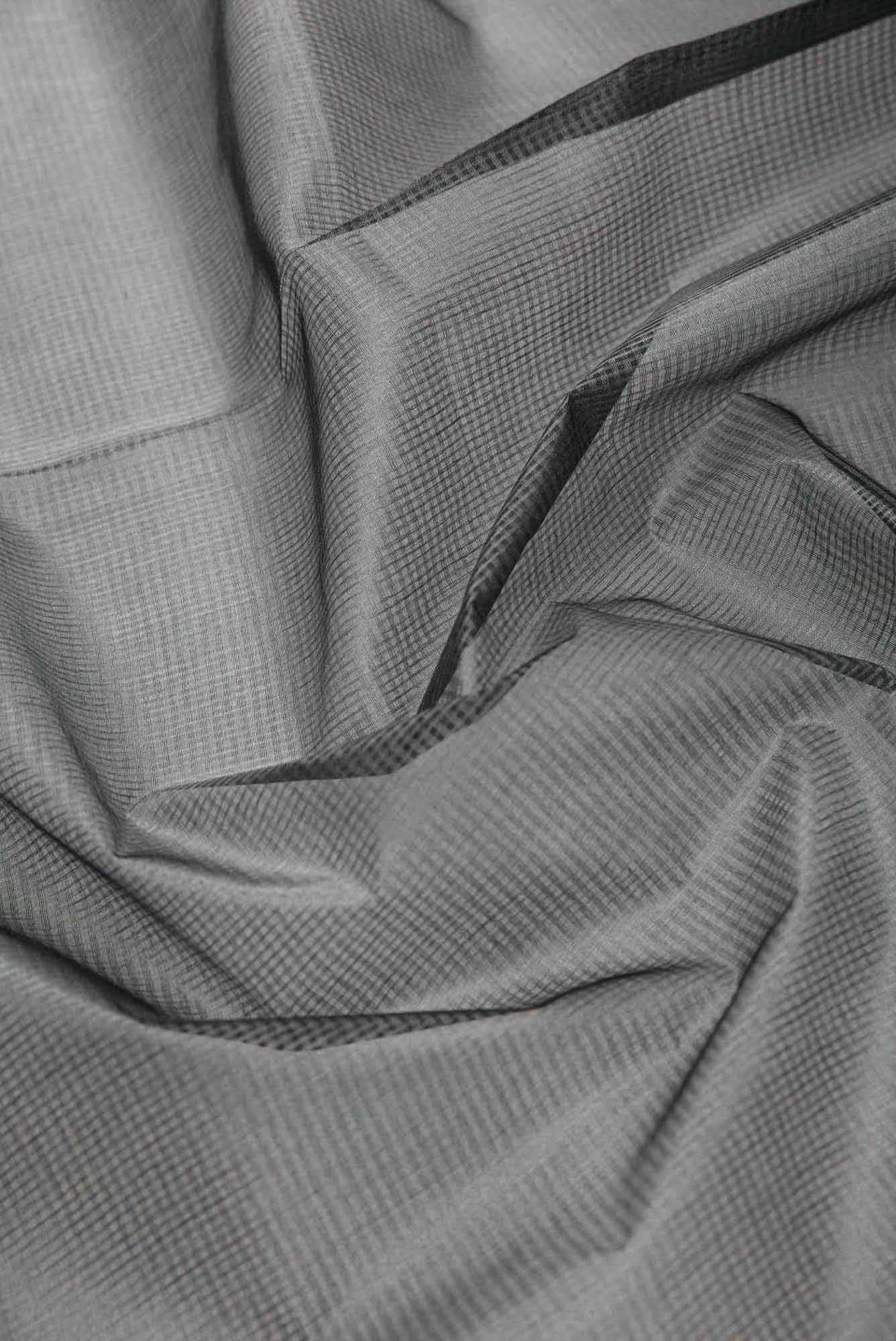 Grey Tussar Silk Dress Material